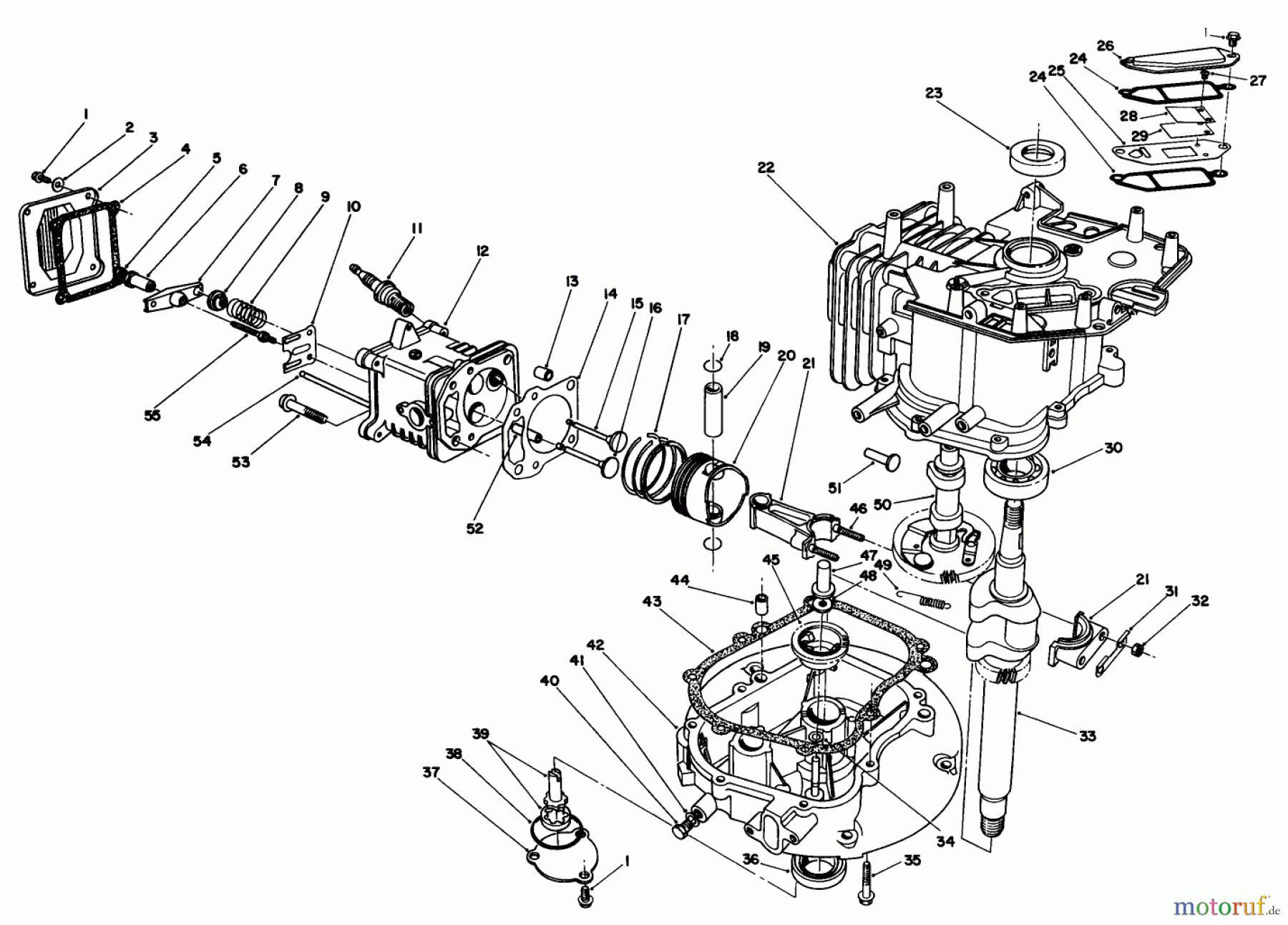 Toro Neu Mowers, Walk-Behind Seite 2 22622 - Toro Lawnmower, 1992 (2000001-2999999) CRANKCASE ASSEMBLY (ENGINE MODEL NO. VML0-4)