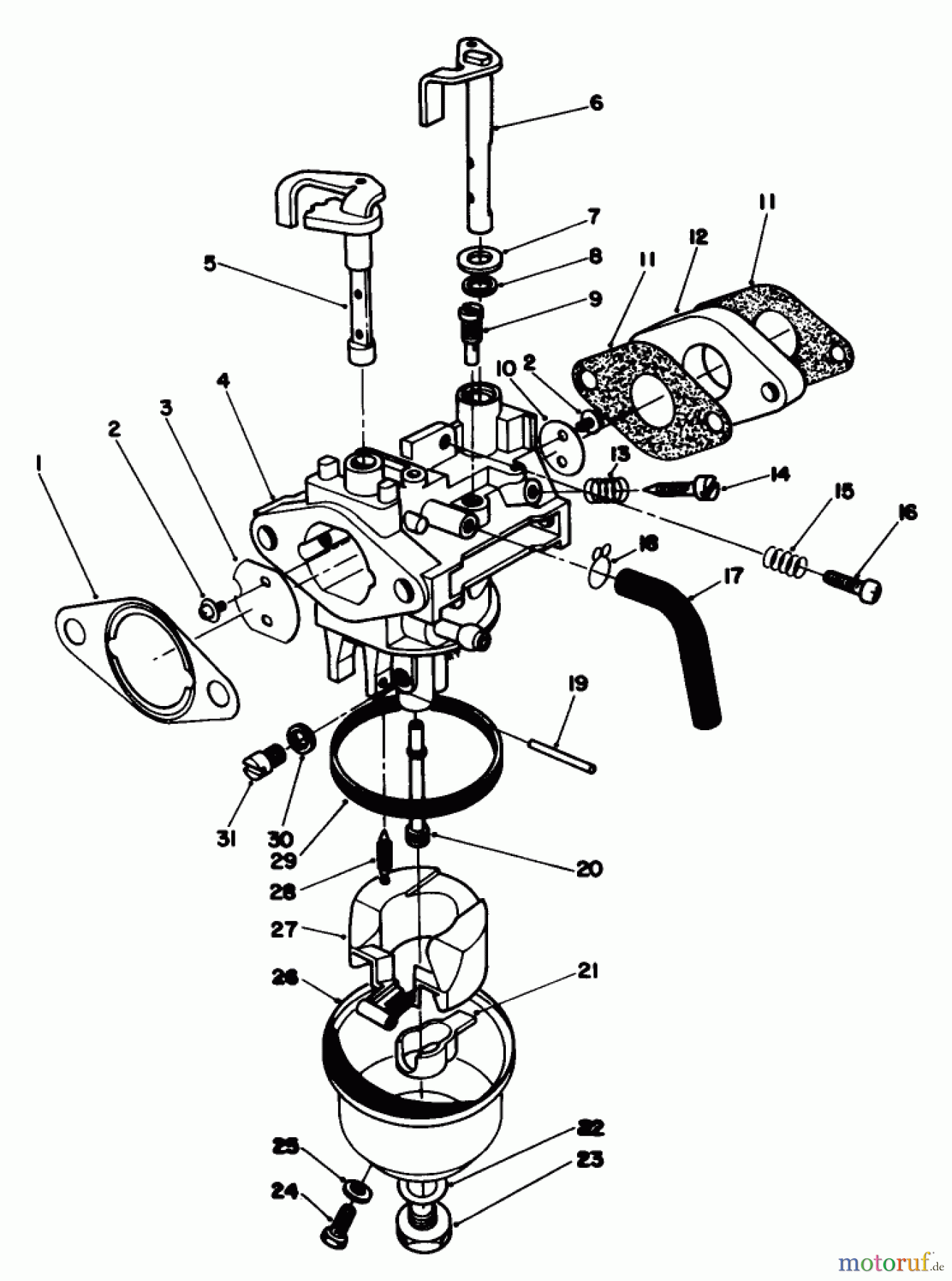  Toro Neu Mowers, Walk-Behind Seite 2 22623 - Toro Lawnmower, 1987 (7000001-7999999) CARBURETOR ASSEMBLY