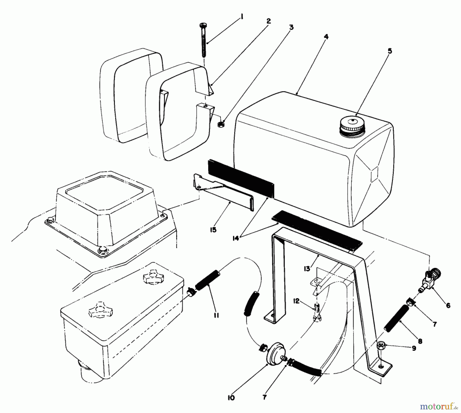  Toro Neu Mowers, Walk-Behind Seite 2 22623 - Toro Lawnmower, 1987 (7000001-7999999) GAS TANK ASSEMBLY