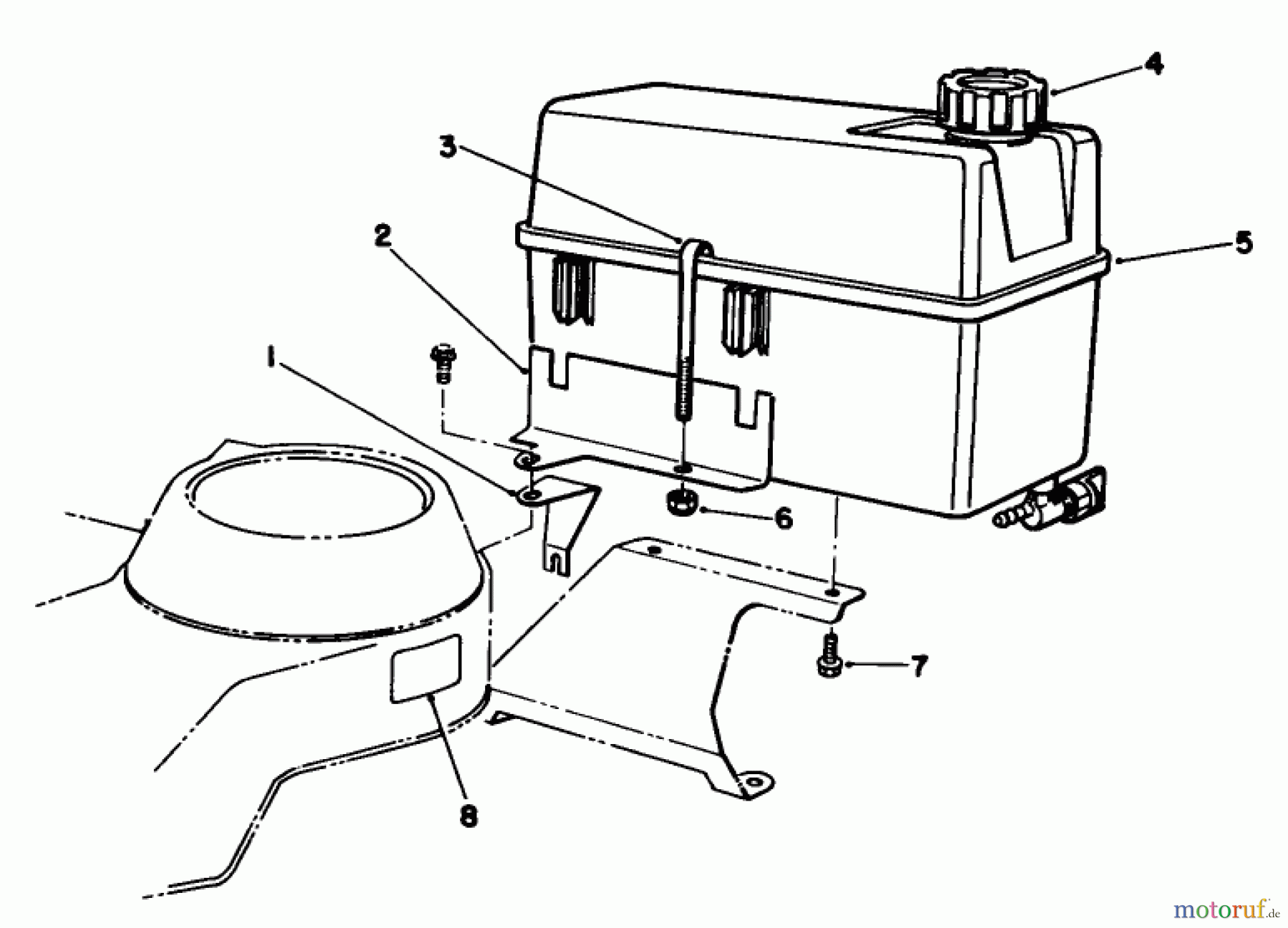  Toro Neu Mowers, Walk-Behind Seite 2 22685 - Toro Lawnmower, 1990 (0000001-0999999) FUEL TANK ASSEMBLY