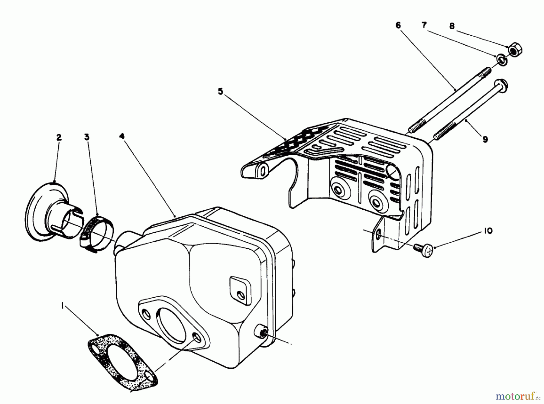  Toro Neu Mowers, Walk-Behind Seite 2 22700 - Toro Lawnmower, 1991 (1000001-1999999) MUFFLER ASSEMBLY (MODEL NO. 47PL0-3)