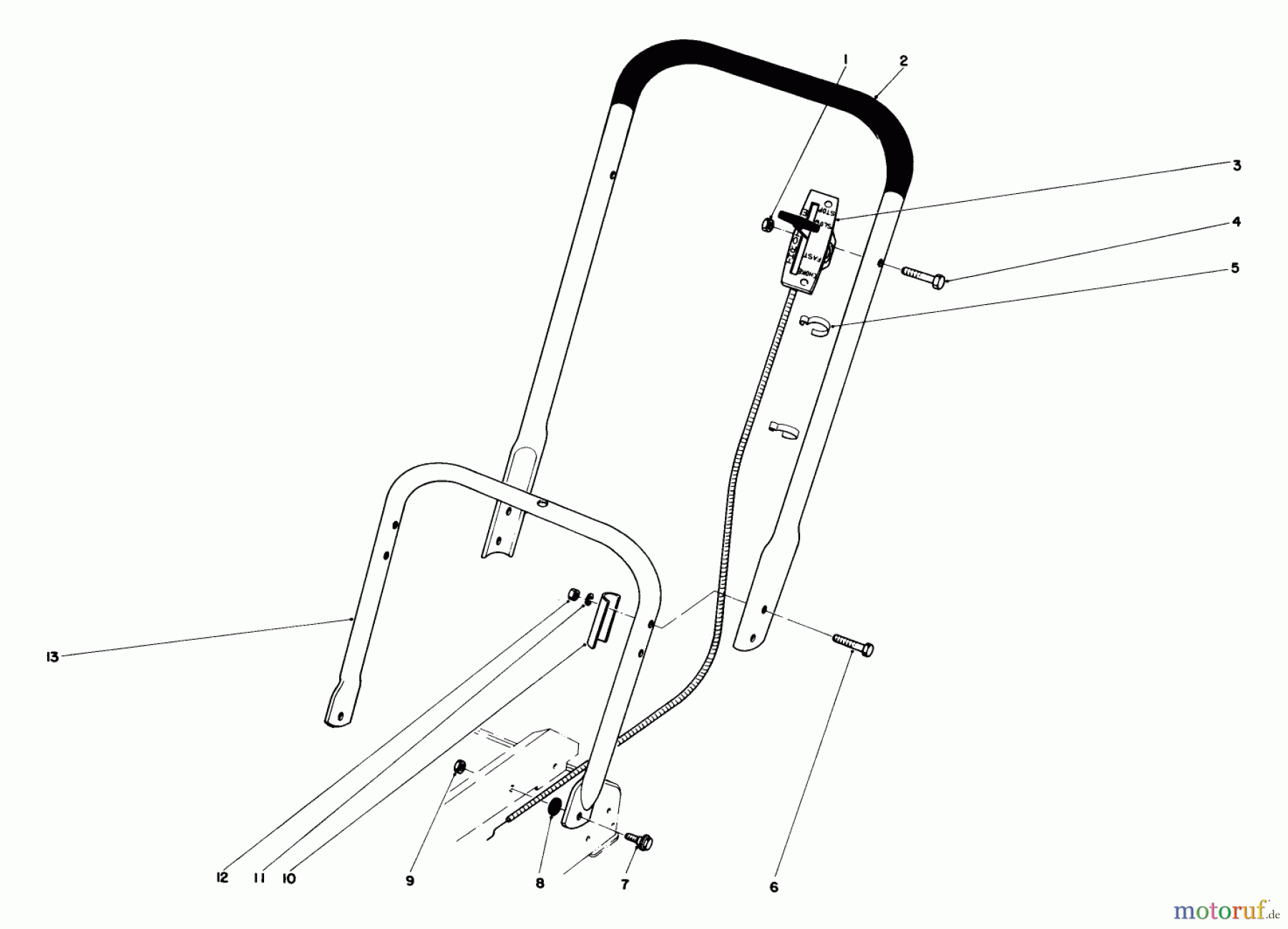  Toro Neu Mowers, Walk-Behind Seite 2 23450 - Toro Lawnmower, 1981 (1000001-1999999) HANDLE ASSEMBLY