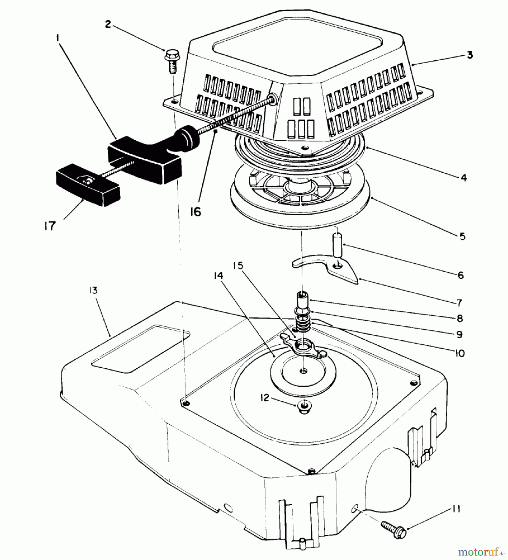  Toro Neu Mowers, Walk-Behind Seite 2 26620BG - Toro Lawnmower, 1991 (1000001-1999999) RECOIL ASSEMBLY (ENGINE NO. VM140)