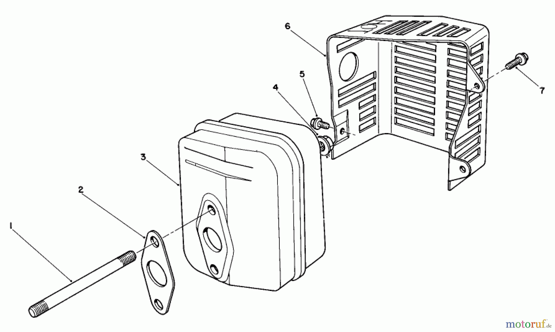  Toro Neu Mowers, Walk-Behind Seite 2 26620BG - Toro Lawnmower, 1992 (2000001-2999999) MUFFLER ASSEMBLY (ENGINE NO. VMM1-7)