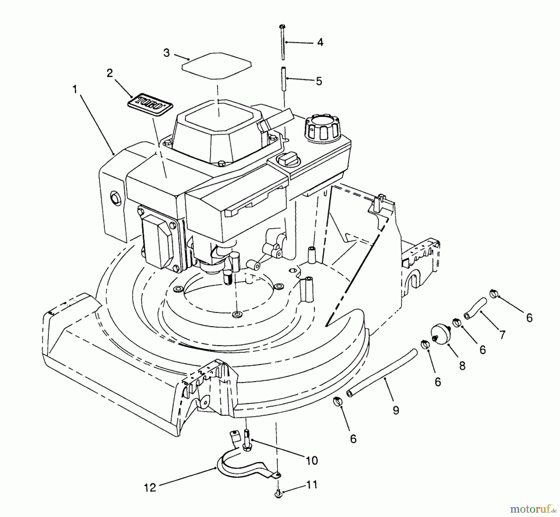  Toro Neu Mowers, Walk-Behind Seite 2 26622 - Toro Lawnmower, 1990 (0003101-0999999) ENGINE ASSEMBLY