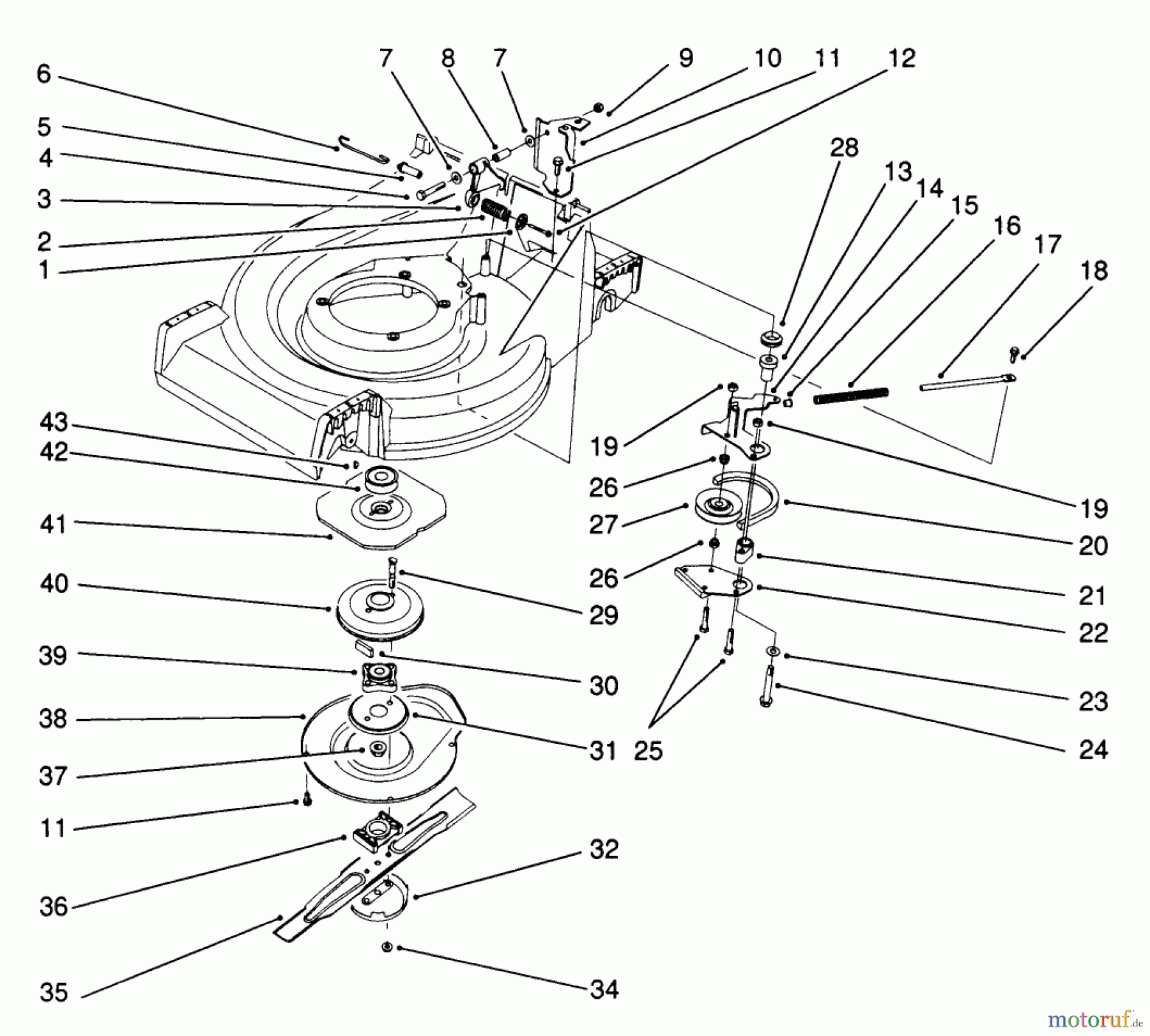  Toro Neu Mowers, Walk-Behind Seite 2 26622 - Toro Lawnmower, 1991 (1000001-1999999) BLADE BRAKE CLUTCH ASSEMBLY