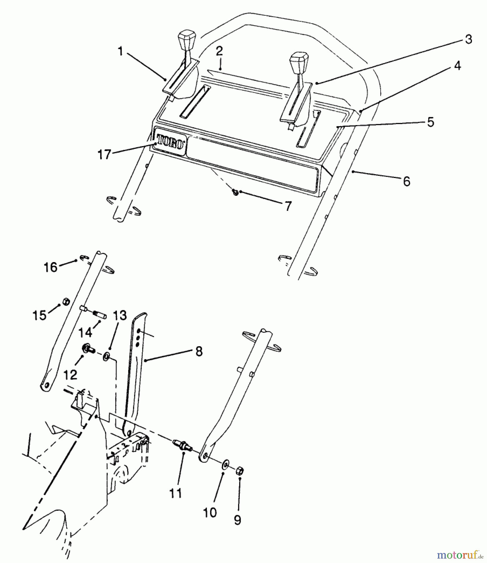  Toro Neu Mowers, Walk-Behind Seite 2 26622 - Toro Lawnmower, 1991 (1000001-1999999) HANDLE ASSEMBLY