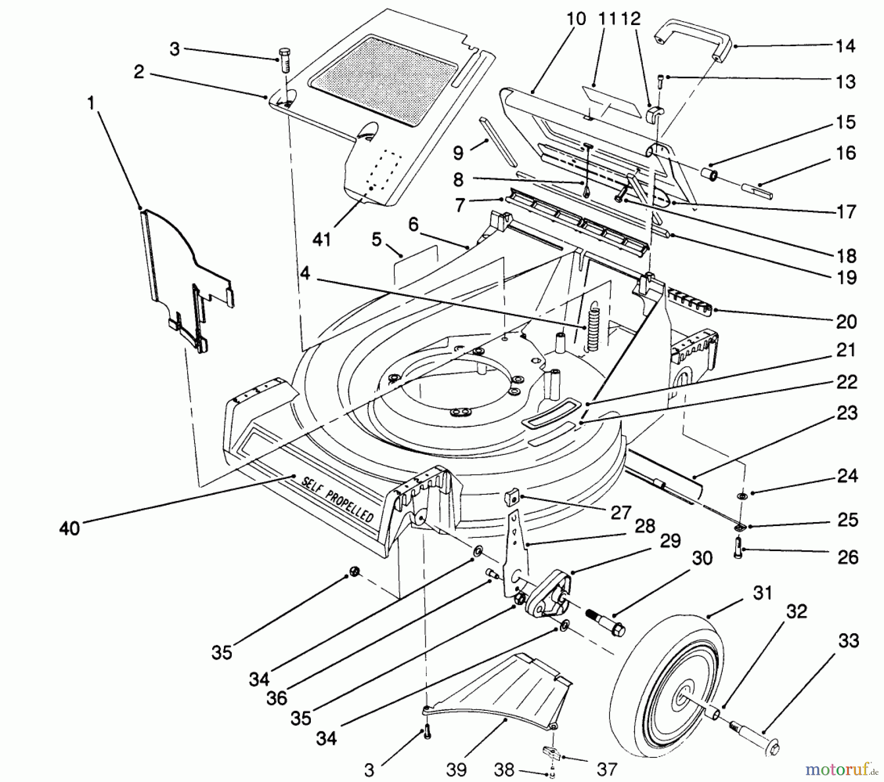  Toro Neu Mowers, Walk-Behind Seite 2 26622 - Toro Lawnmower, 1991 (1000001-1999999) HOUSING ASSEMBLY