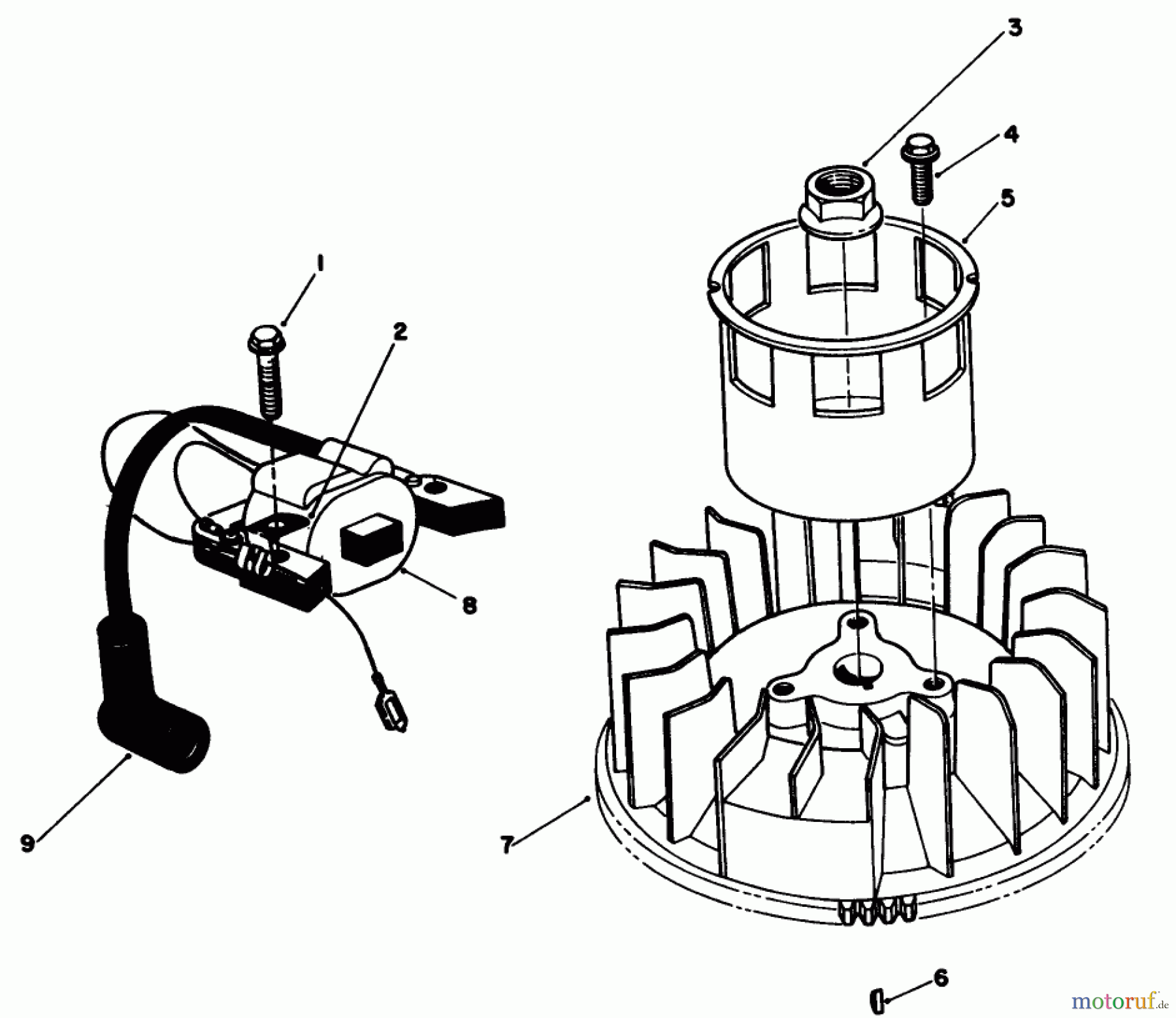  Toro Neu Mowers, Walk-Behind Seite 2 26622C - Toro Lawnmower, 1989 (9000001-9999999) MAGNETO & FLYWHEEL ASSEMBLY (ENGINE NO. VMJ8)