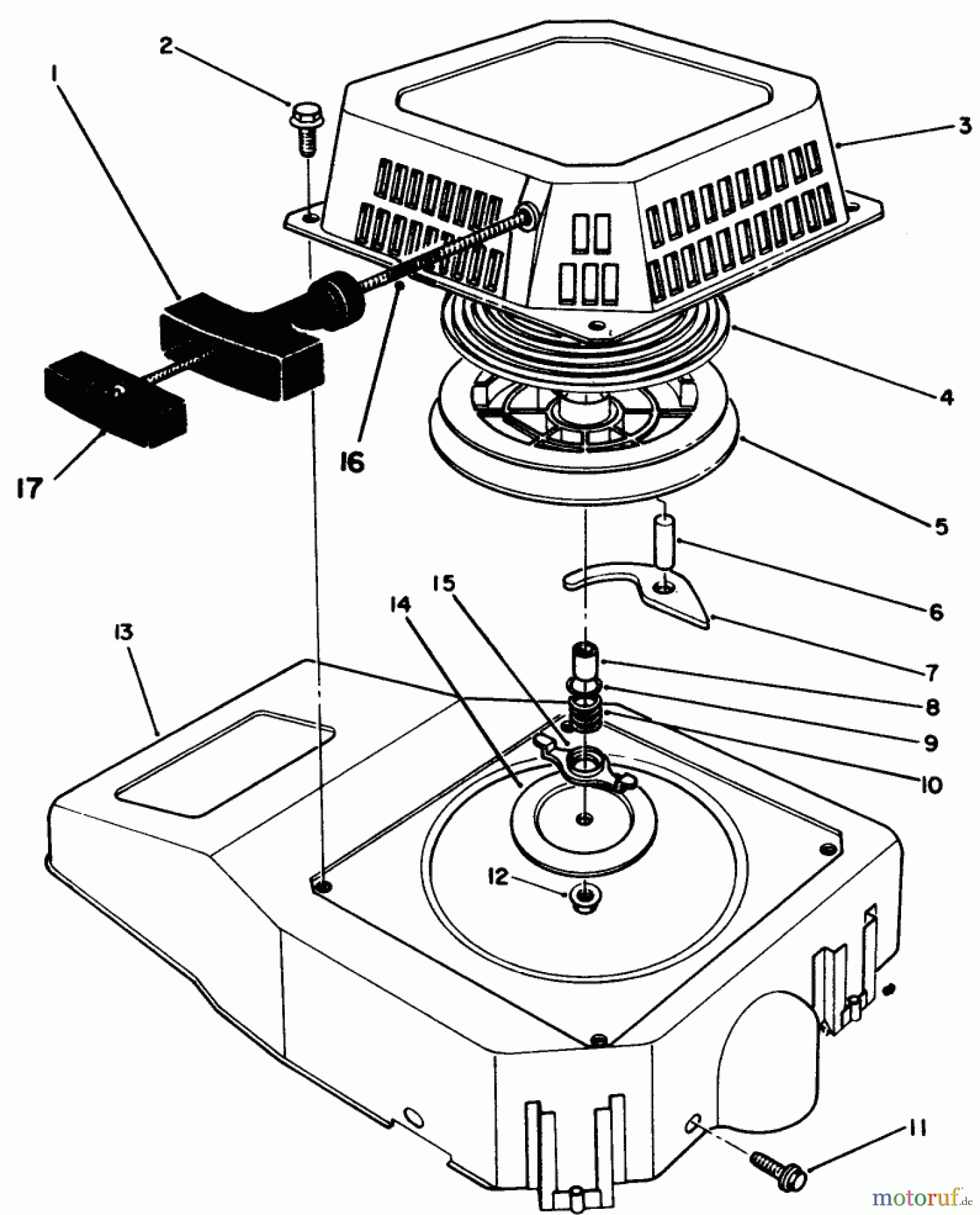  Toro Neu Mowers, Walk-Behind Seite 2 26622C - Toro Lawnmower, 1989 (9000001-9999999) RECOIL ASSEMBLY (ENGINE NO. VMJ8)