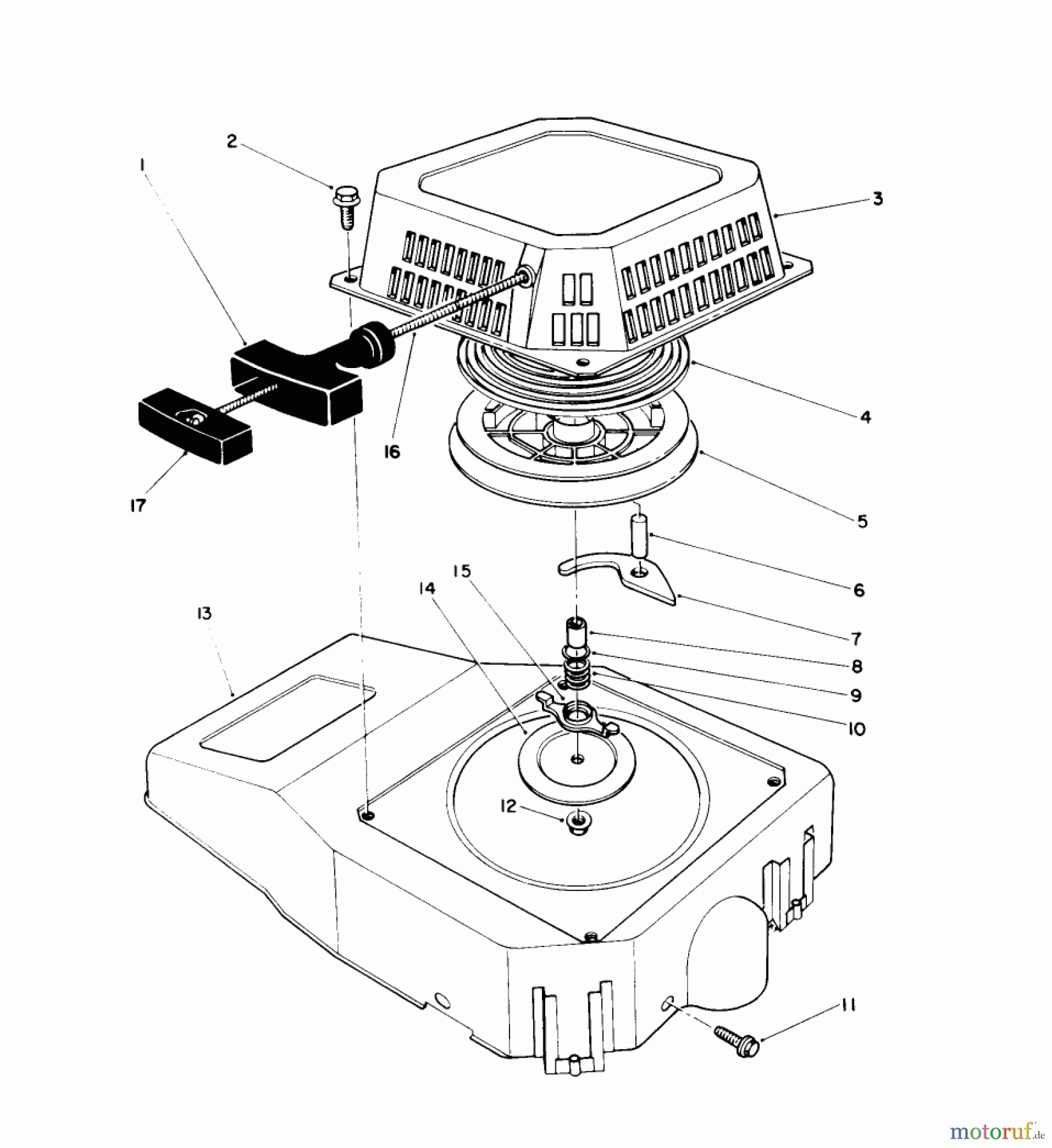  Toro Neu Mowers, Walk-Behind Seite 2 26623 - Toro Lawnmower, 1990 (0000001-0999999) RECOIL ASSEMBLY (ENGINE MODEL NO. VMK9-2)