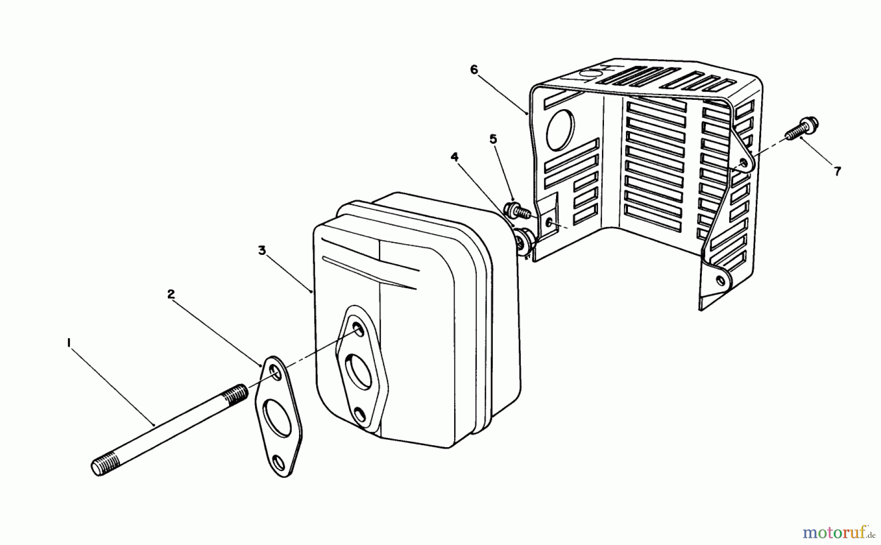  Toro Neu Mowers, Walk-Behind Seite 2 26624 - Toro Lawnmower, 1988 (8000001-8999999) MUFFLER ASSEMBLY (MODEL NO. VMH7)