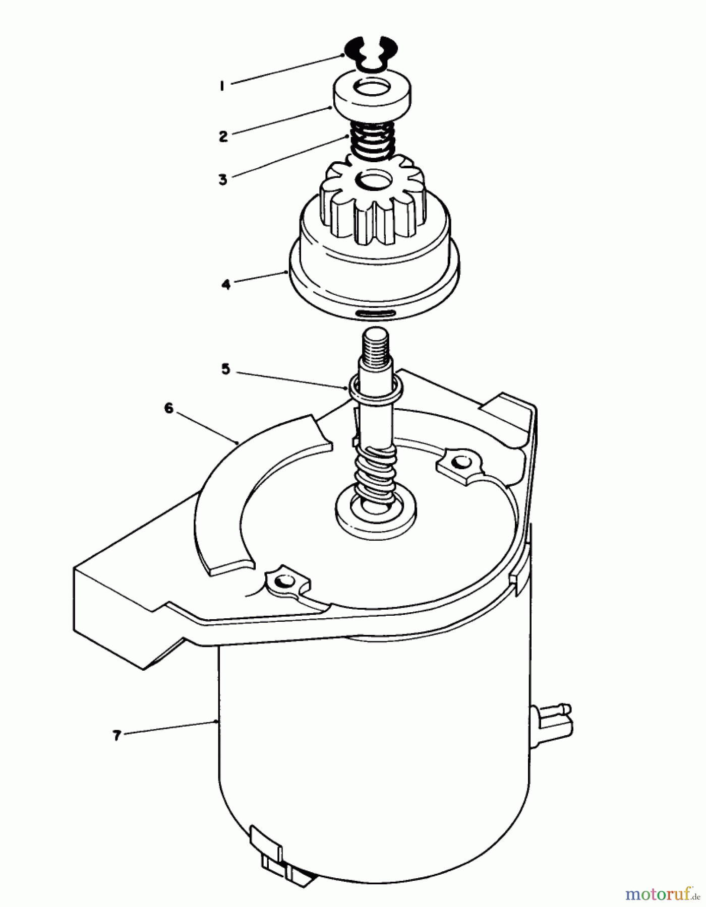  Toro Neu Mowers, Walk-Behind Seite 2 26624 - Toro Lawnmower, 1988 (8000001-8999999) STARTER MOTOR ASSEMBLY