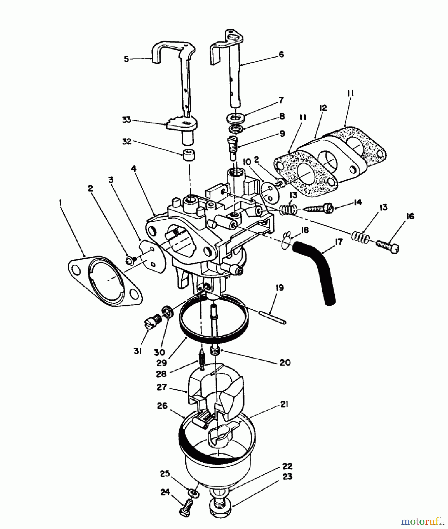  Toro Neu Mowers, Walk-Behind Seite 2 26624C - Toro Lawnmower, 1989 (9000001-9999999) CARBURETOR ASSEMBLY (ENGINE MODEL NO. VMJ8)