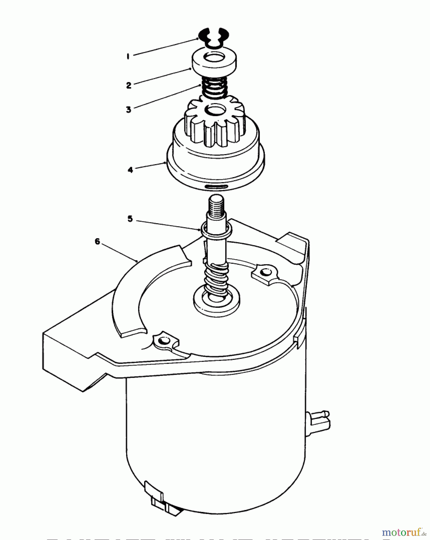  Toro Neu Mowers, Walk-Behind Seite 2 26624 - Toro Lawnmower, 1990 (0000001-0001101) STARTER MOTOR ASSEMBLY