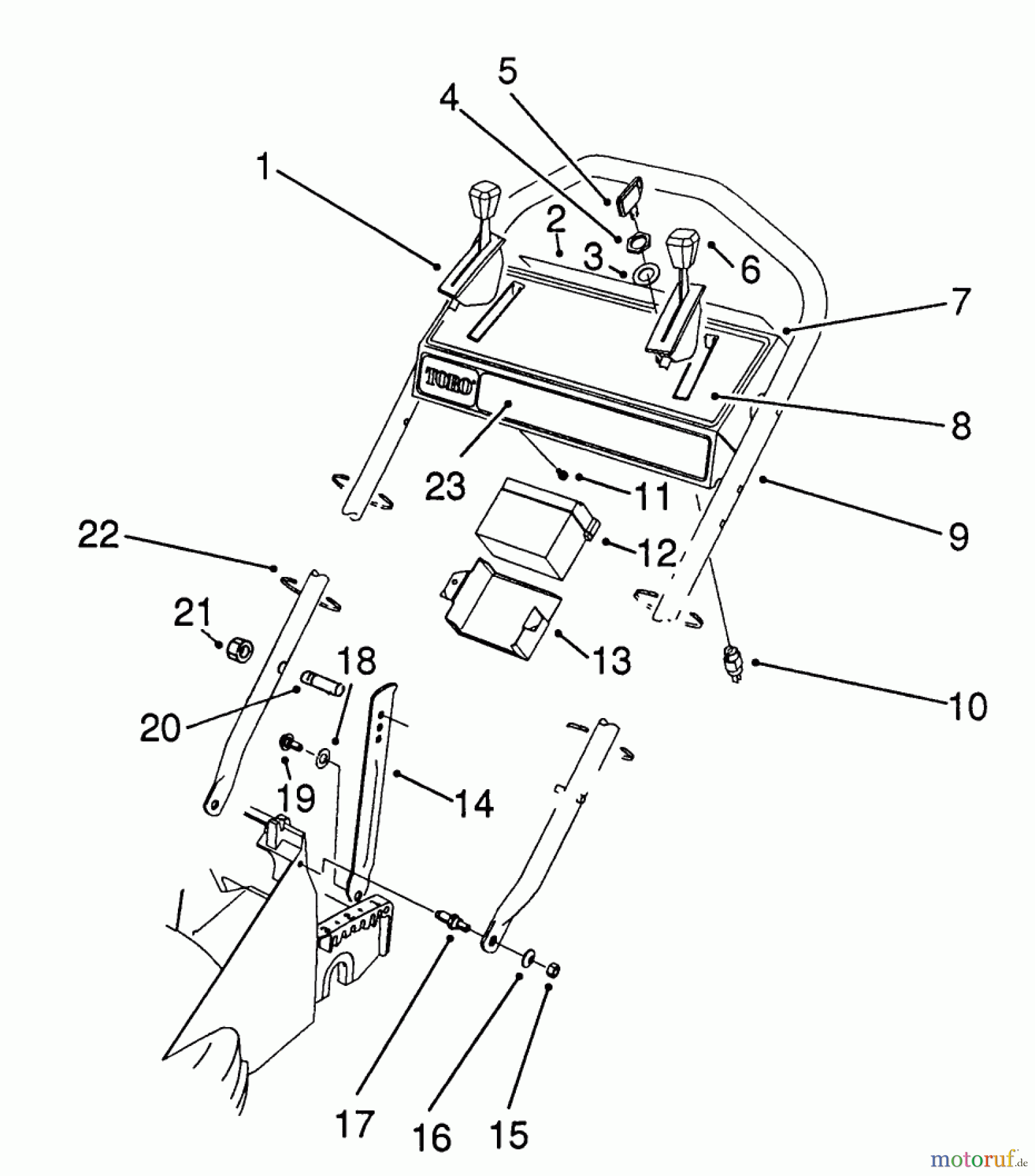  Toro Neu Mowers, Walk-Behind Seite 2 26624 - Toro Lawnmower, 1990 (0001102-0999999) HANDLE ASSEMBLY