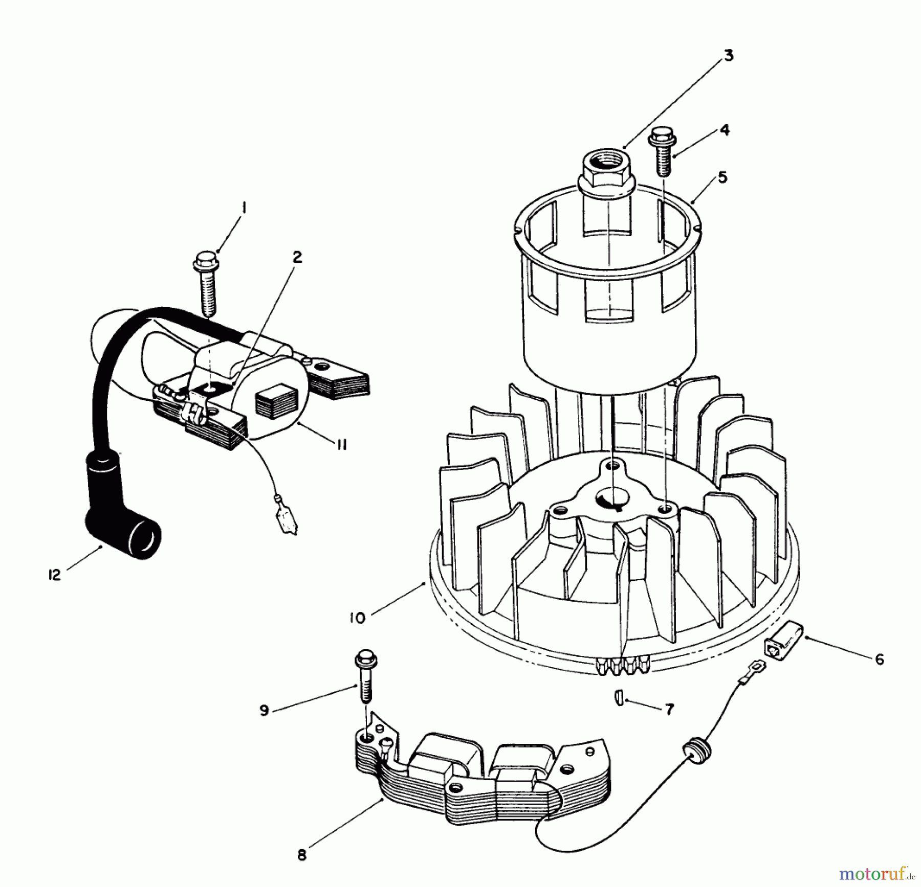  Toro Neu Mowers, Walk-Behind Seite 2 26626 - Toro Lawnmower, 1990 (0000001-0999999) MAGNETO & FLYWHEEL ASSEMBLY (ENGINE MODEL NO. VMK9-3)