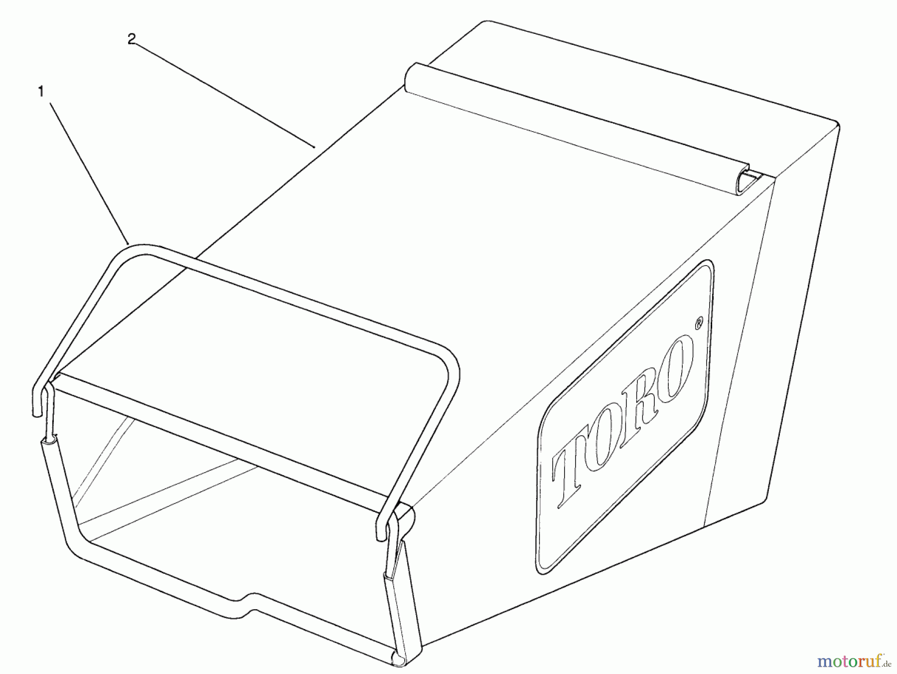  Toro Neu Mowers, Walk-Behind Seite 2 26625B - Toro Lawnmower, 1991 (1000001-1999999) GRASS BAG ASSEMBLY MODEL 26625B SERIAL NOS. 1000363-& UP MODEL 26625BG SERIAL NOS.1000301 & UP