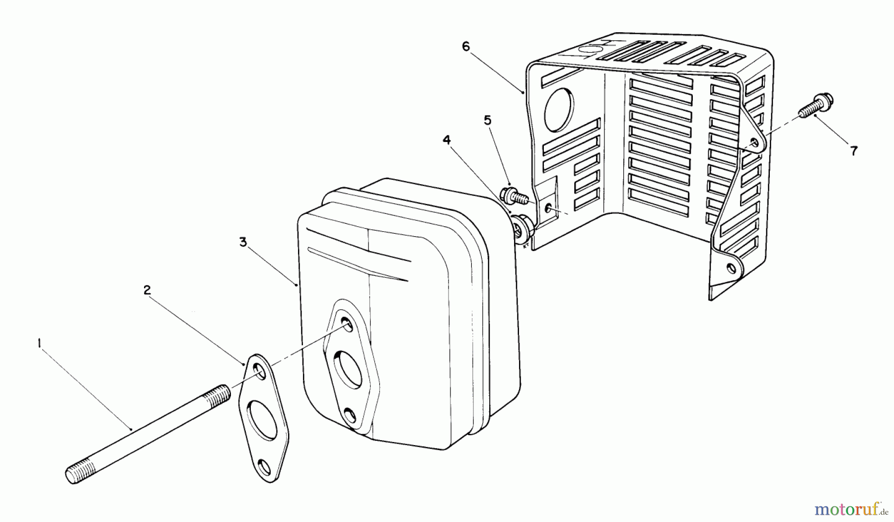  Toro Neu Mowers, Walk-Behind Seite 2 26625B - Toro Lawnmower, 1991 (1000001-1999999) MUFFLER ASSEMBLY (ENGINE NO. VML0-5)