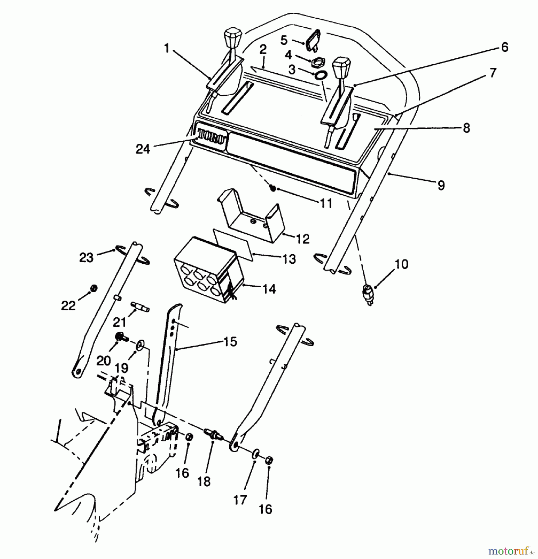  Toro Neu Mowers, Walk-Behind Seite 2 26625C - Toro Lawnmower, 1989 (9000001-9999999) HANDLE ASSEMBLY