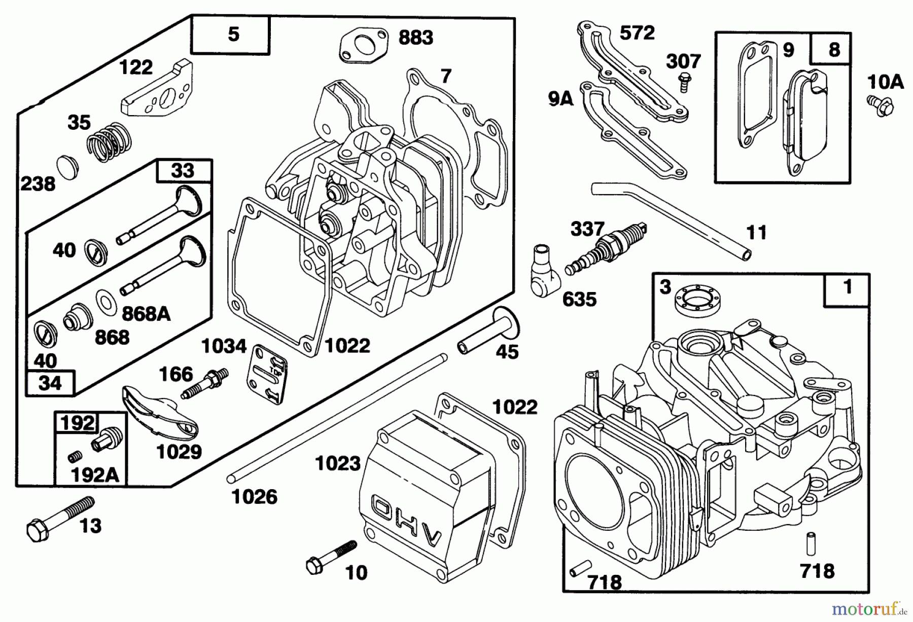  Toro Neu Mowers, Walk-Behind Seite 2 26632B - Toro Lawnmower, 1996 (6900001-6999999) ENGINE GTS 150 #1