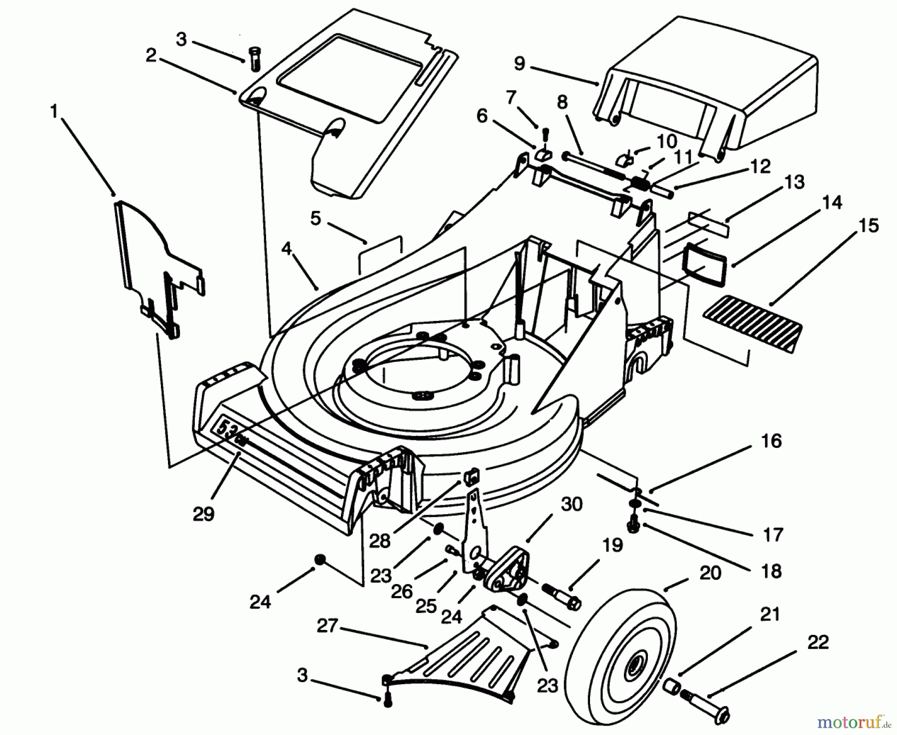  Toro Neu Mowers, Walk-Behind Seite 2 26635BG - Toro Lawnmower, 1993 (3900001-3999999) HOUSING ASSEMBLY