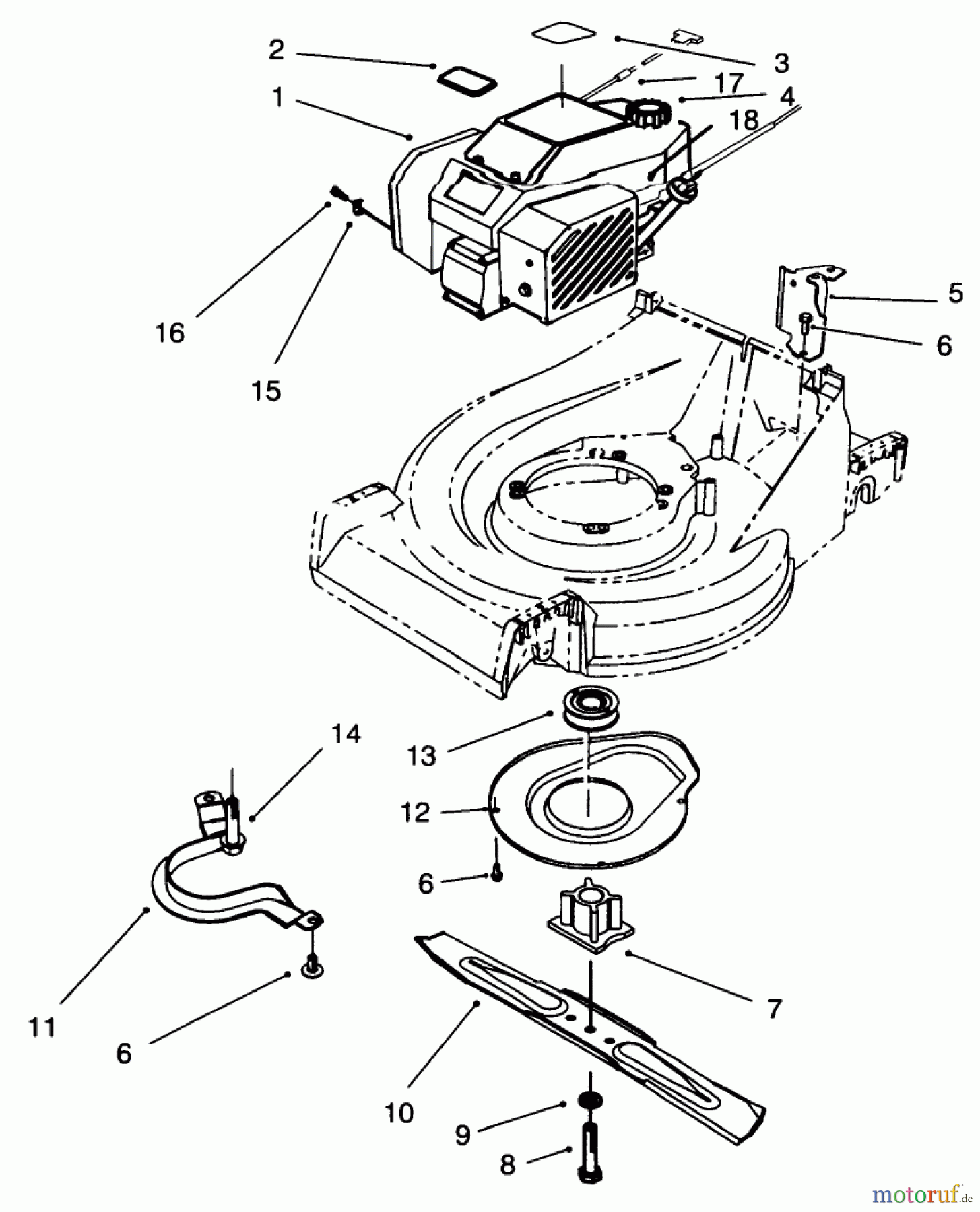  Toro Neu Mowers, Walk-Behind Seite 2 26636B - Toro Lawnmower, 1996 (6900001-6999999) ENGINE ASSEMBLY