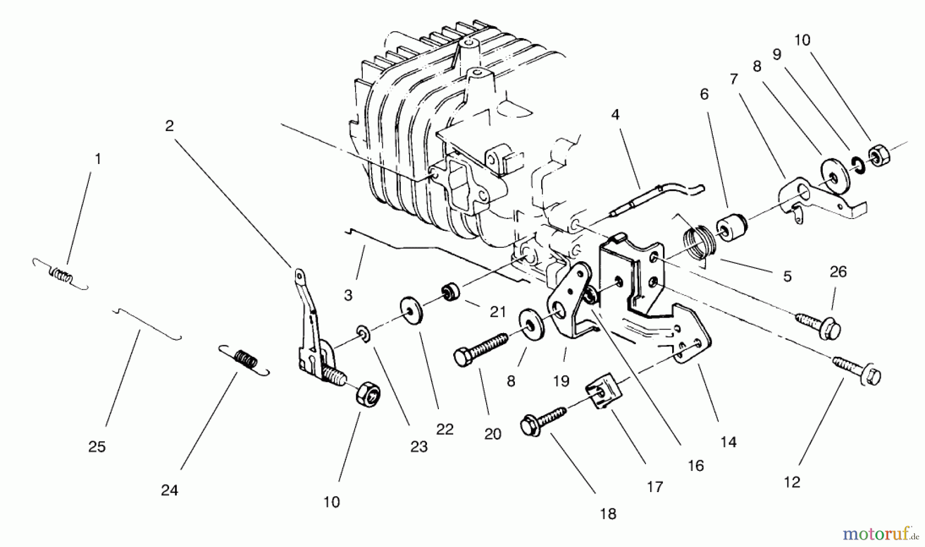  Toro Neu Mowers, Walk-Behind Seite 2 26643 - Toro Lawnmower, 1997 (7900001-7999999) GOVERNOR ASSEMBLY