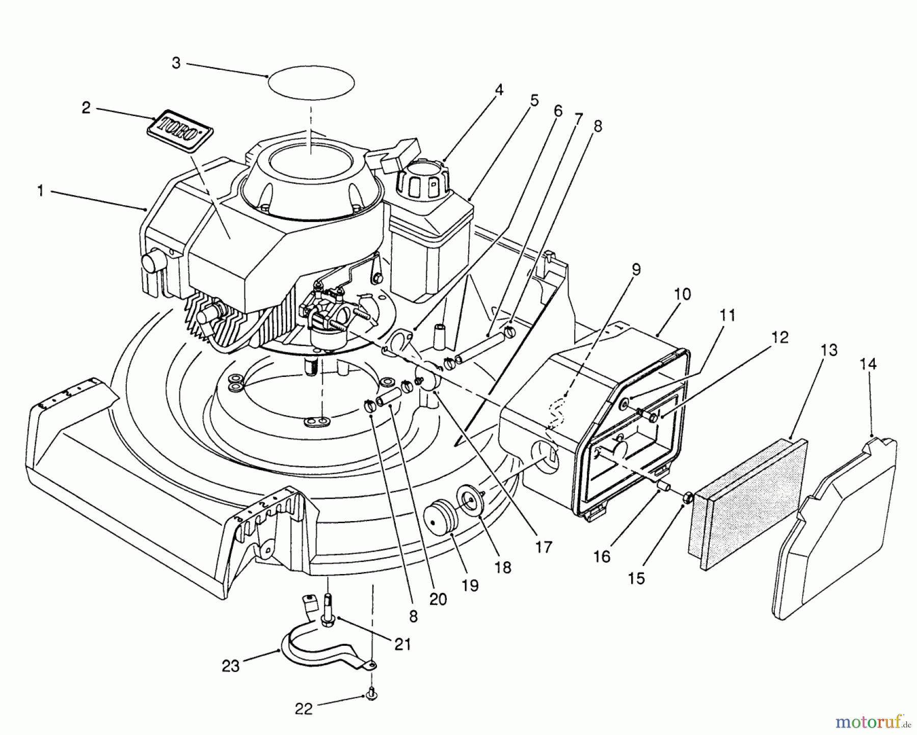  Toro Neu Mowers, Walk-Behind Seite 2 26680 - Toro Lawnmower, 1990 (0000001-0999999) ENGINE ASSEMBLY