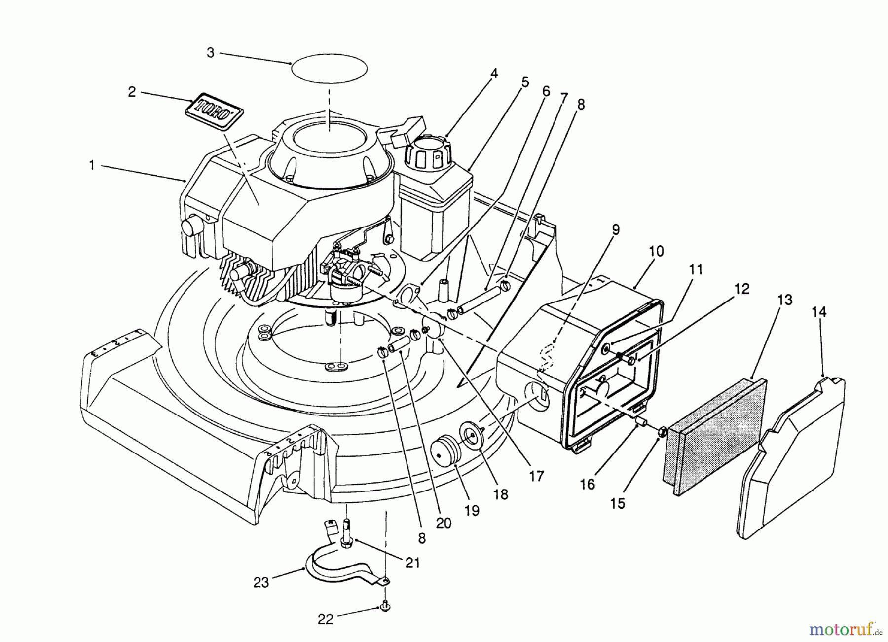  Toro Neu Mowers, Walk-Behind Seite 2 26682 - Toro Lawnmower, 1990 (0000001-0999999) ENGINE ASSEMBLY