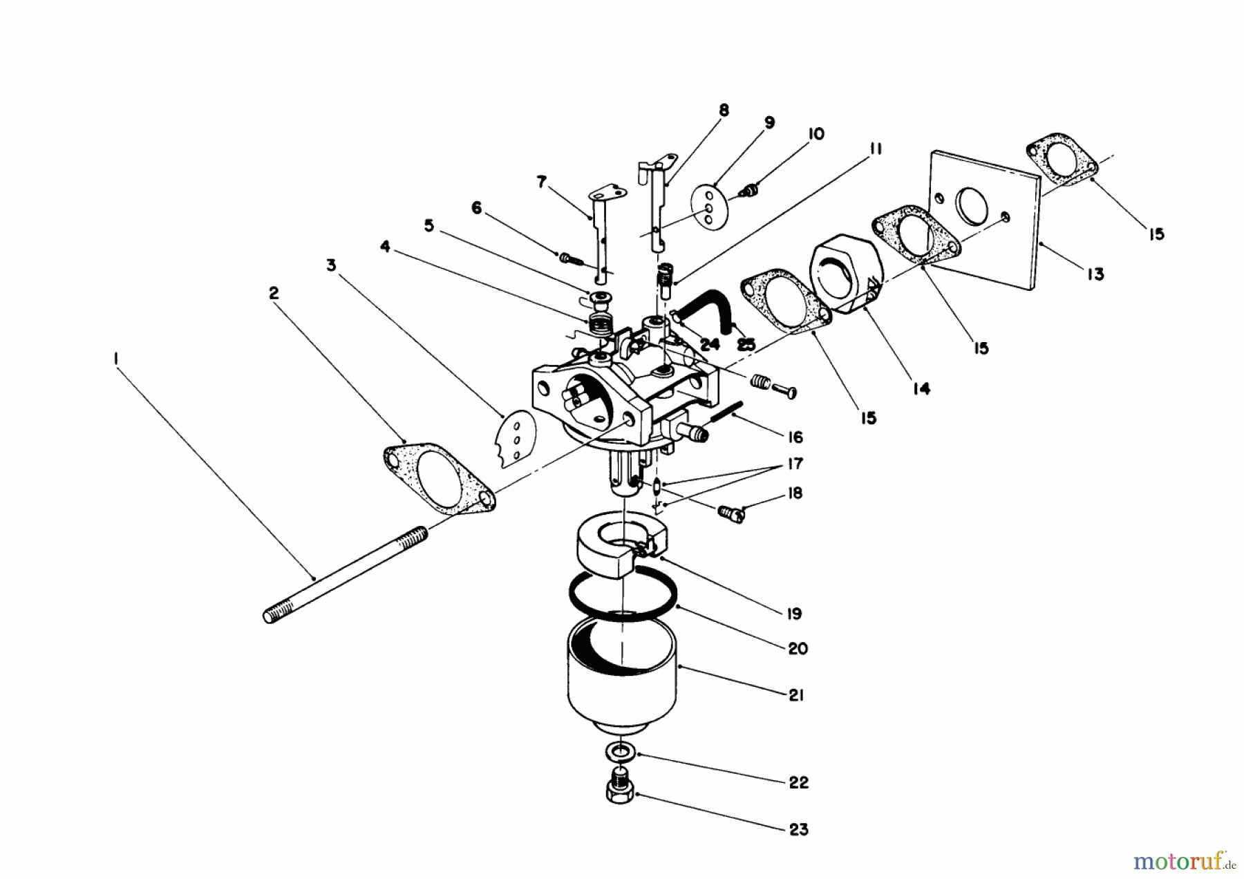  Toro Neu Mowers, Walk-Behind Seite 2 26683 - Toro Rear Bagger Mower, 1992 (2000001-2999999) CARBURETOR ASSEMBLY (ENGINE NO. 47PL0-2)