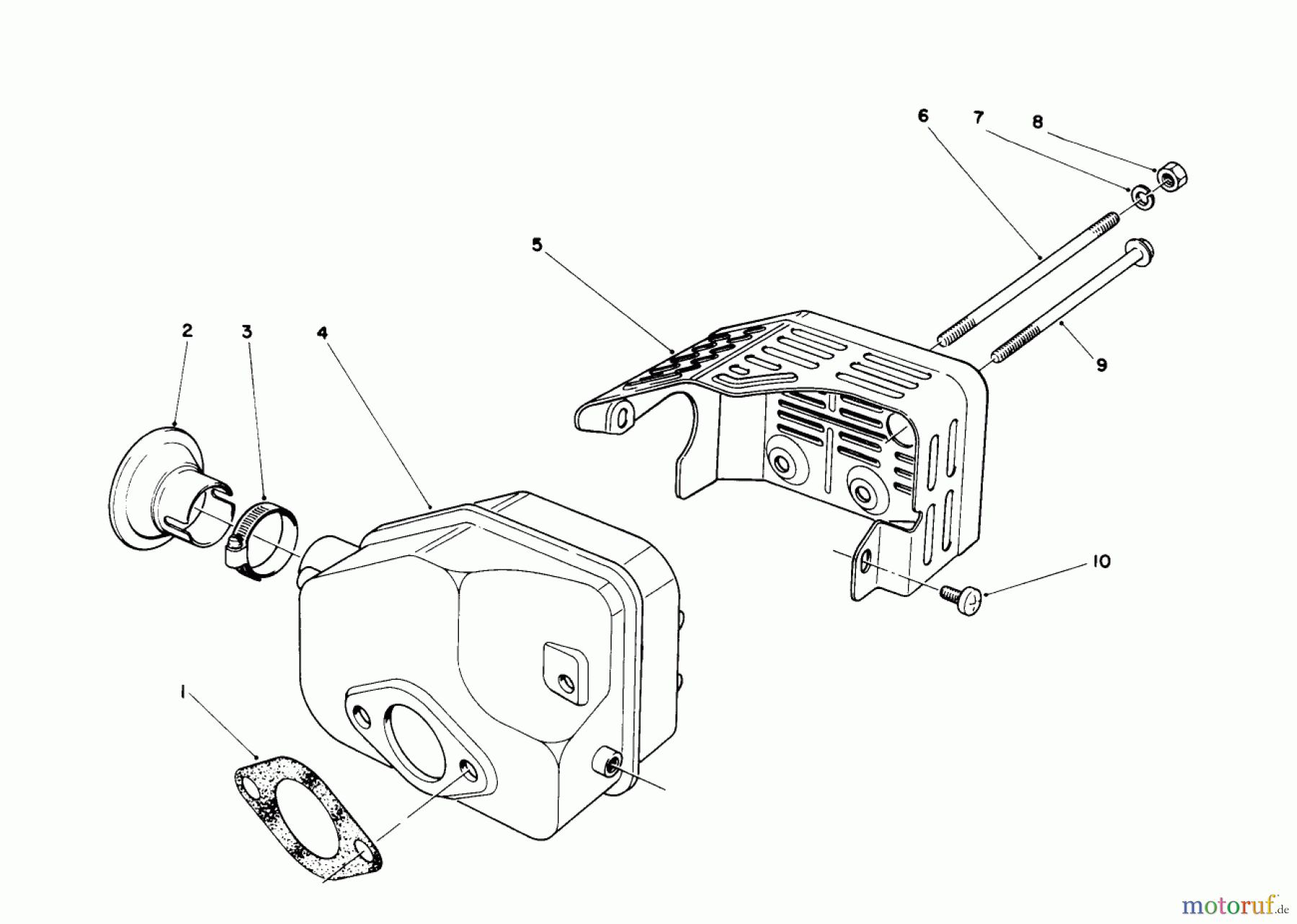  Toro Neu Mowers, Walk-Behind Seite 2 26683 - Toro Lawnmower, 1991 (1000001-1999999) MUFFLER ASSEMBLY (ENGINE NO. 47PLO-2)