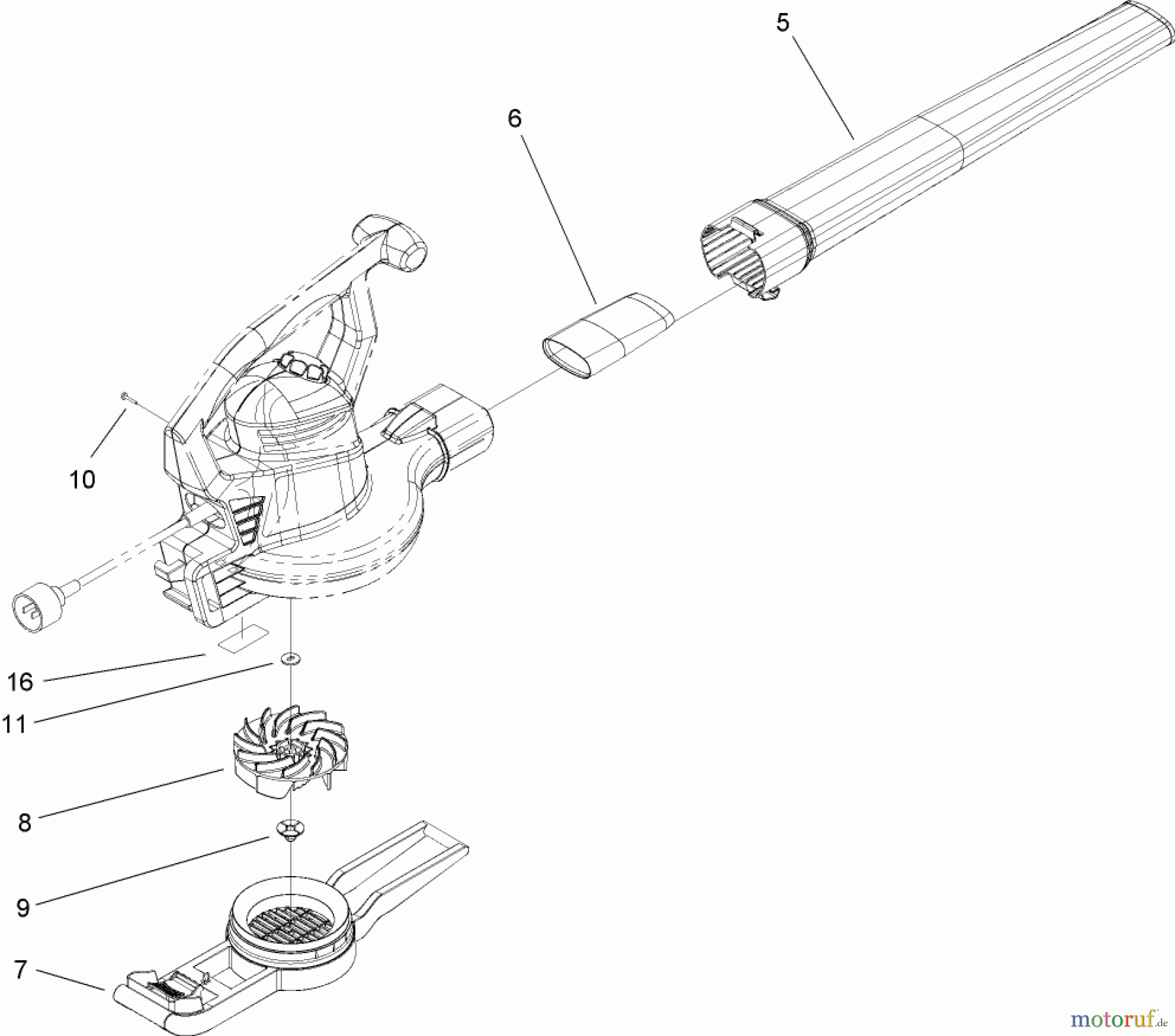  Toro Neu Blowers/Vacuums/Chippers/Shredders 51573 - Toro Rake and Vac Blower/Vacuum, 2005 (250000001-250999999) BLOWER/VACUUM ASSEMBLY