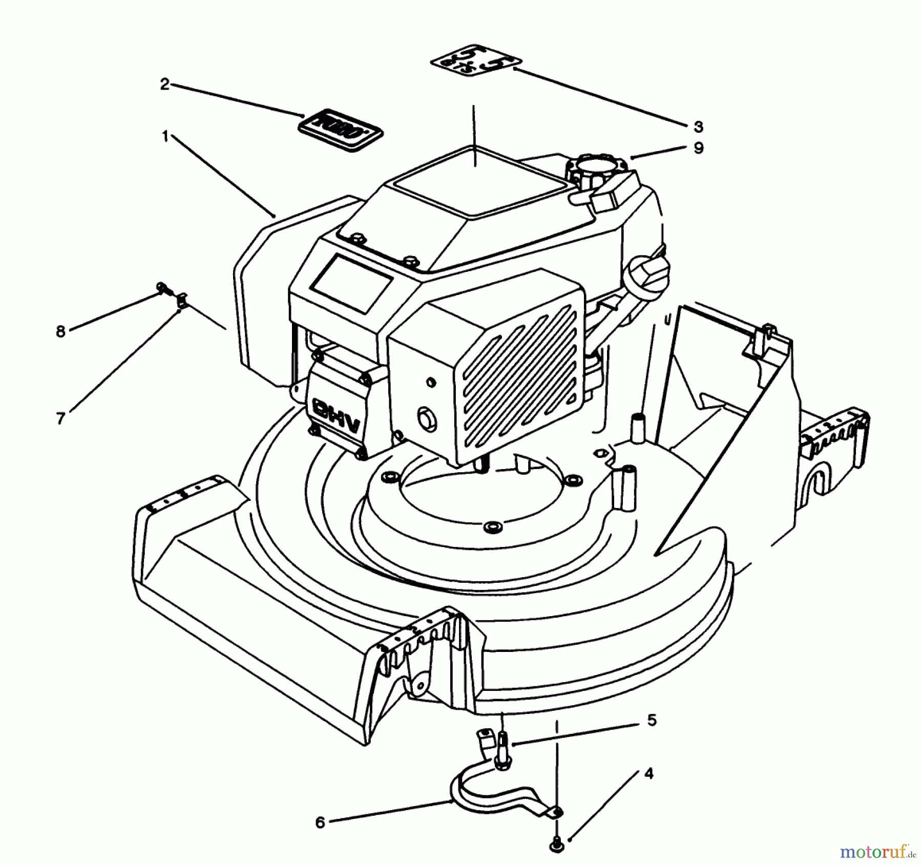  Toro Neu Mowers, Walk-Behind Seite 2 27500 - Toro Lawnmower, 1992 (2000001-2999999) ENGINE ASSEMBLY