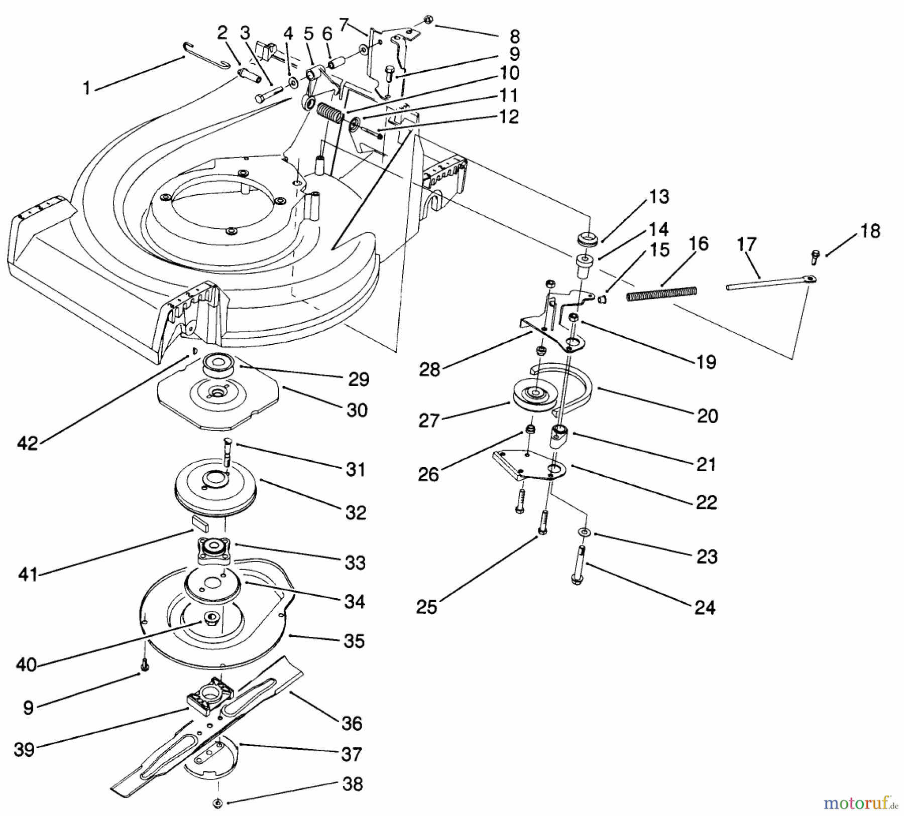  Toro Neu Mowers, Walk-Behind Seite 2 27502 - Toro Lawnmower, 1991 (1000001-1999999) BLADE BRAKE CLUTCH ASSEMBLY