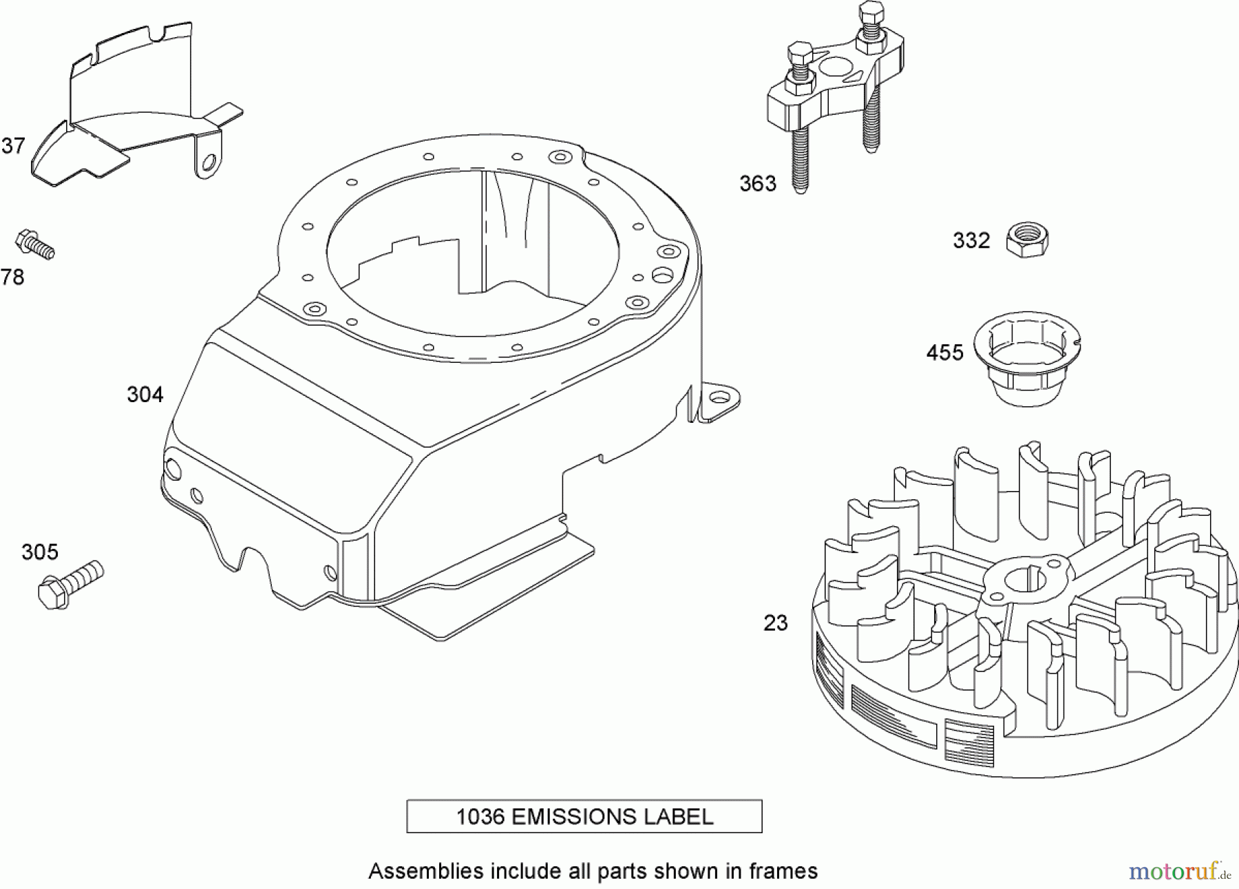  Toro Neu Mowers, Walk-Behind Seite 2 446E (R48) - Toro R48 Recycling Mower, 2009 (290000001-290999999) BLOWER HOUSING ASSEMBLY BRIGGS AND STRATTON 126T02-1841-B1