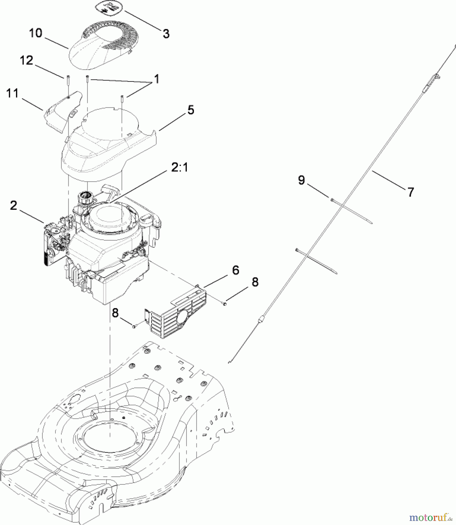  Toro Neu Mowers, Walk-Behind Seite 2 446E (R48) - Toro R48 Recycling Mower, 2009 (290000001-290999999) ENGINE ASSEMBLY