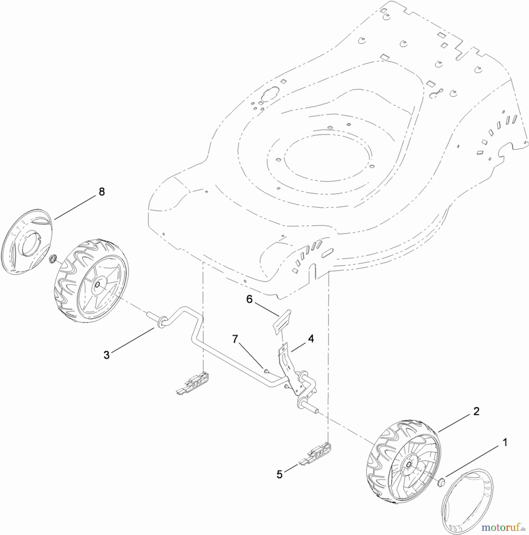  Toro Neu Mowers, Walk-Behind Seite 2 446F (R48) - Toro R48 Recycling Mower, 2010 (310000001-310999999) FRONT WHEEL ASSEMBLY