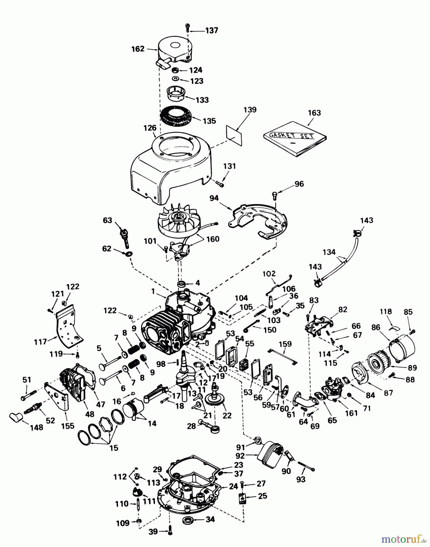  Toro Neu Mowers, Wide-Area Walk-Behind 23267 - Toro Lawnmower, 1979 (9000001-9999999) ENGINE TECUMSEH MODEL NO. V60-70287J