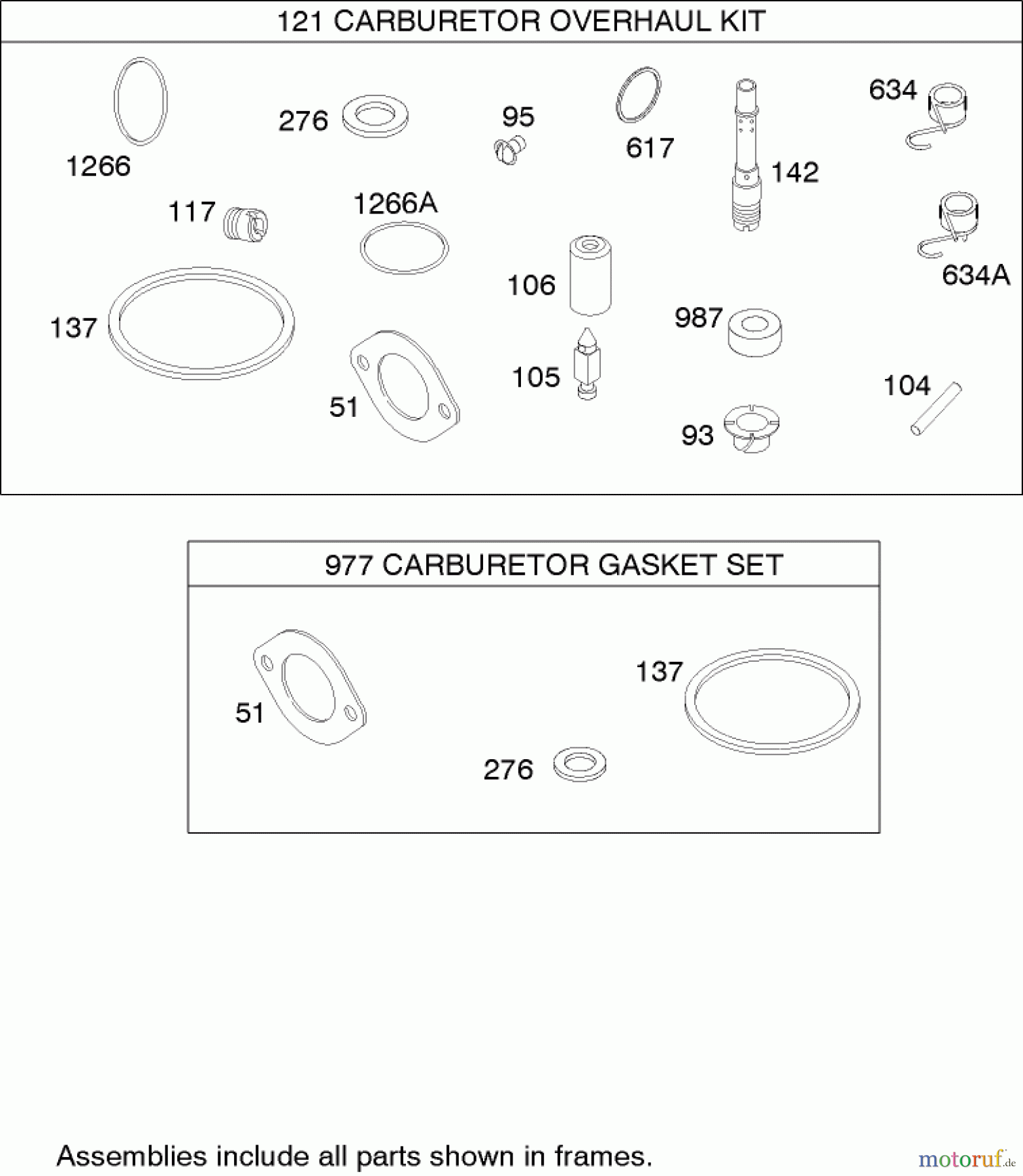  Toro Neu Mowers, Zero-Turn 74353 (Z480) - Toro TimeCutter Z480 Riding Mower, 2006 (260000001-260999999) CARBURETOR OVERHAUL KIT ASSEMBLY BRIGGS AND STRATTON 31H777-0168-E1