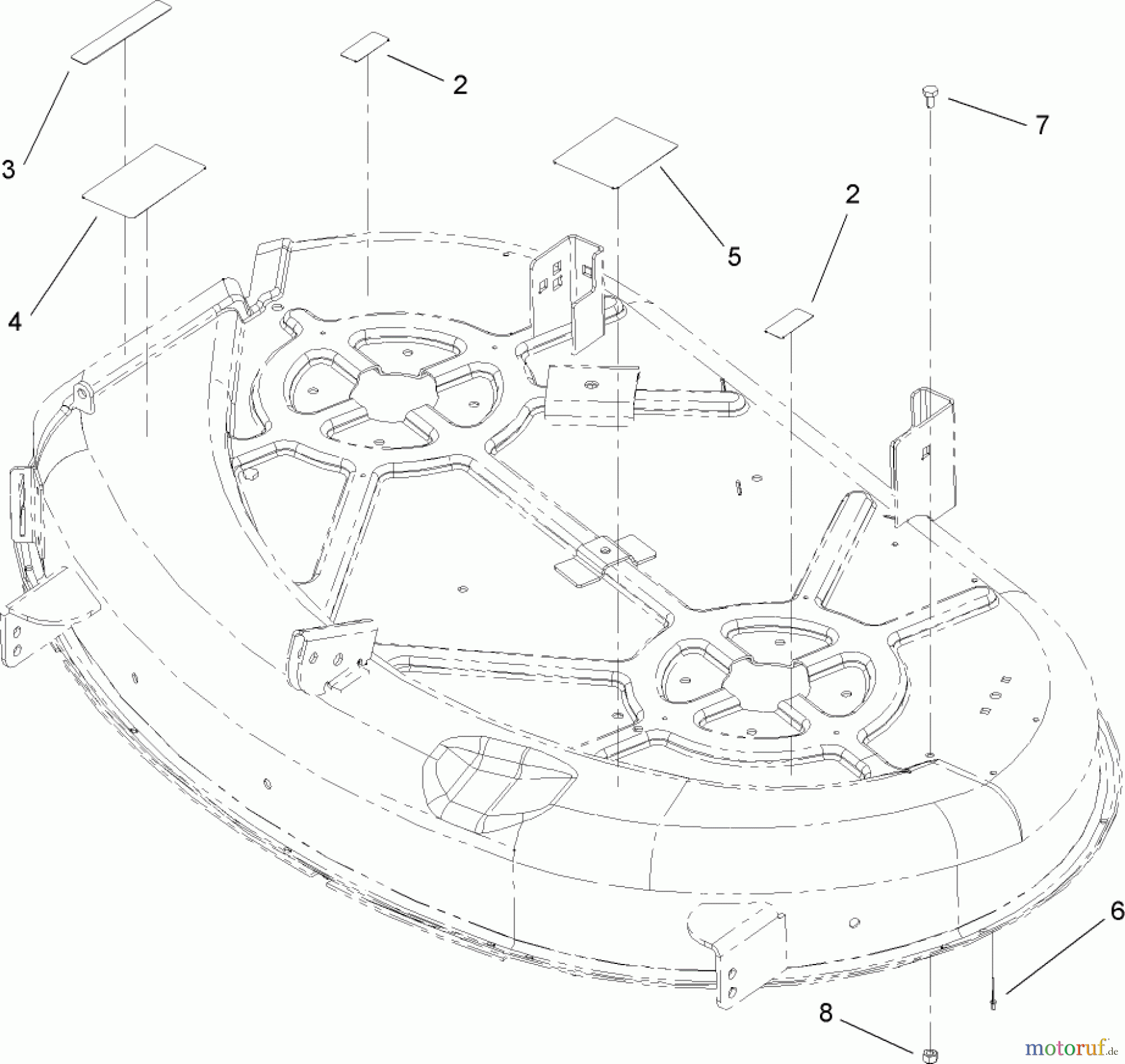  Toro Neu Mowers, Zero-Turn 74360 (Z4200) - Toro TimeCutter Z4200 Riding Mower, 2007 (270000001-270999999) 42 INCH DECK ASSEMBLY NO. 110-6831