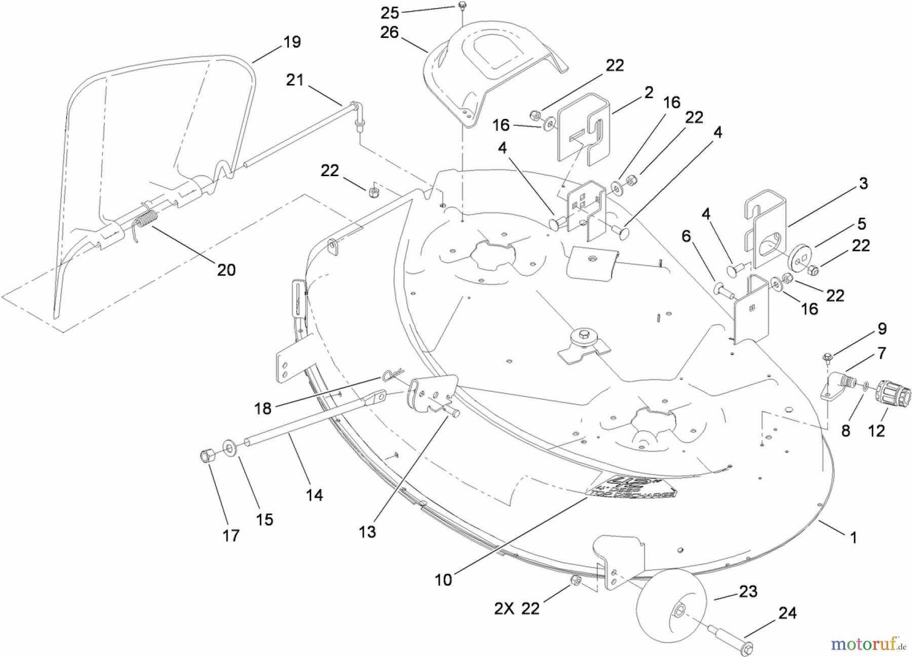  Toro Neu Mowers, Zero-Turn 74360 (Z4200) - Toro TimeCutter Z4200 Riding Mower, 2009 (290000001-290001198) 42 INCH DECK ASSEMBLY