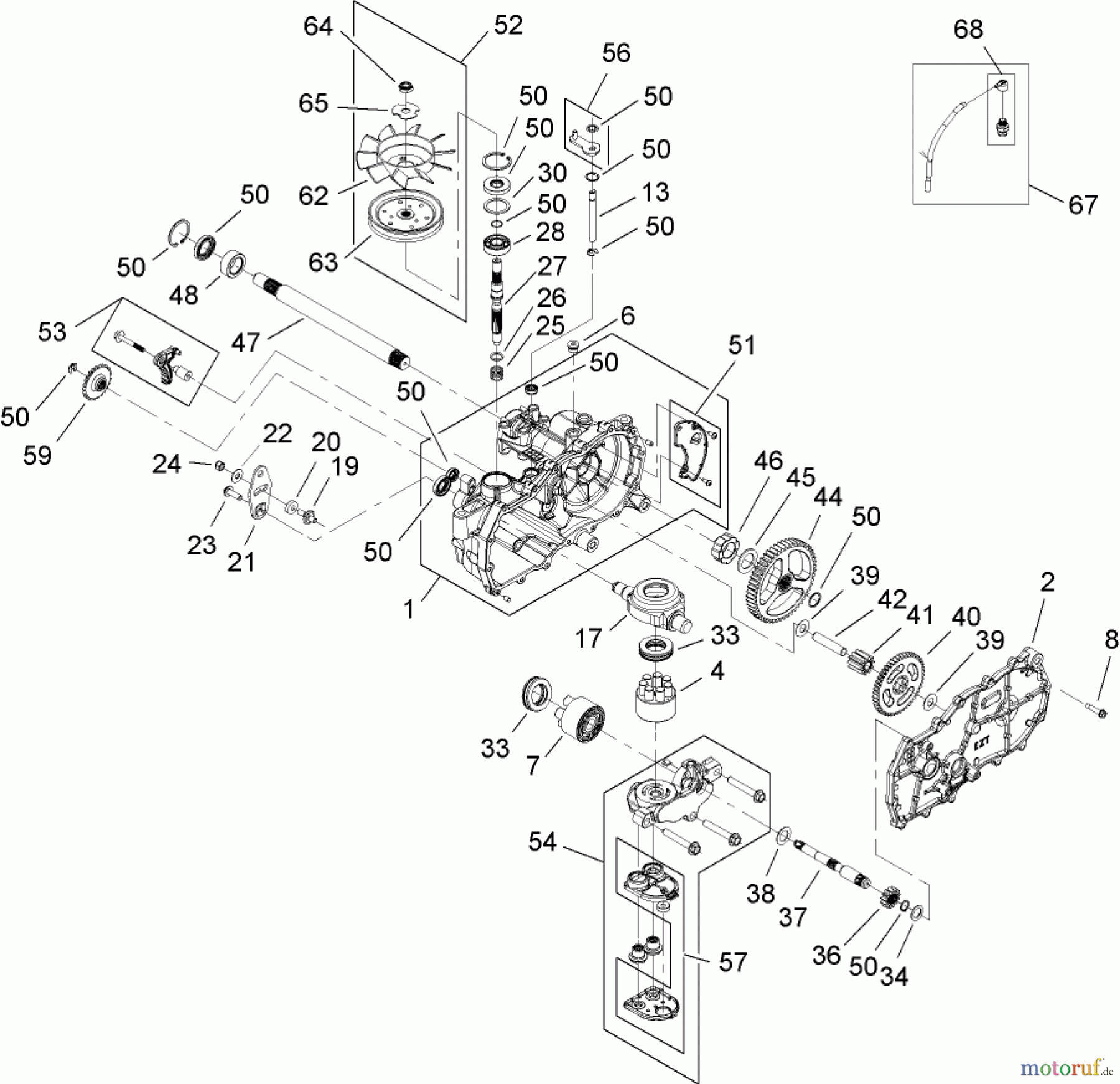  Toro Neu Mowers, Zero-Turn 74370 (Z5000) - Toro TimeCutter Z5000 Riding Mower, 2008 (280000001-280999999) RH HYDRO ASSEMBLY NO. 110-6771