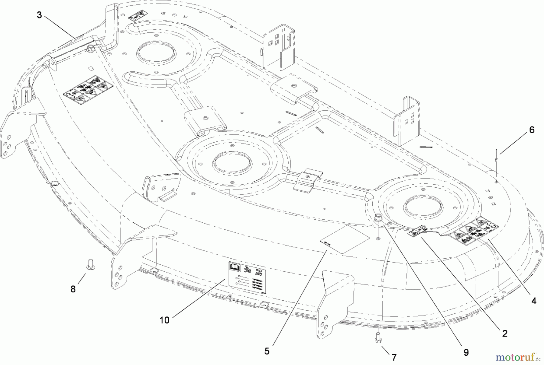  Toro Neu Mowers, Zero-Turn 74373 (Z5030) - Toro TimeCutter Z5030 Riding Mower, 2009 (290000001-290004012) 50 INCH DECK ASSEMBLY NO. 117-1291