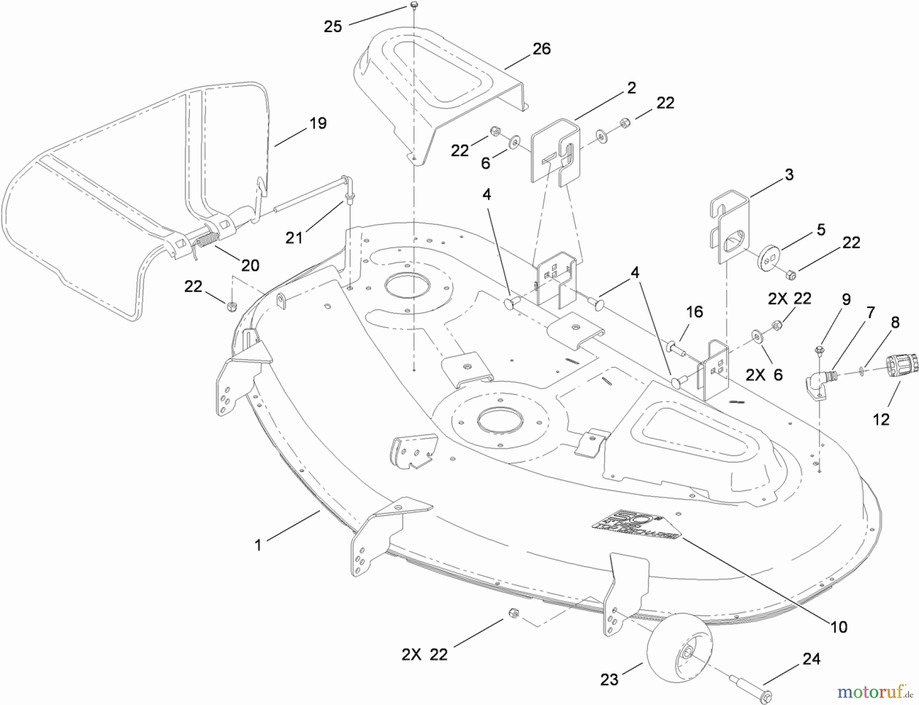  Toro Neu Mowers, Zero-Turn 74375 (Z5060) - Toro TimeCutter Z5060 Riding Mower, 2010 (310000001-310999999) 50 INCH DECK ASSEMBLY