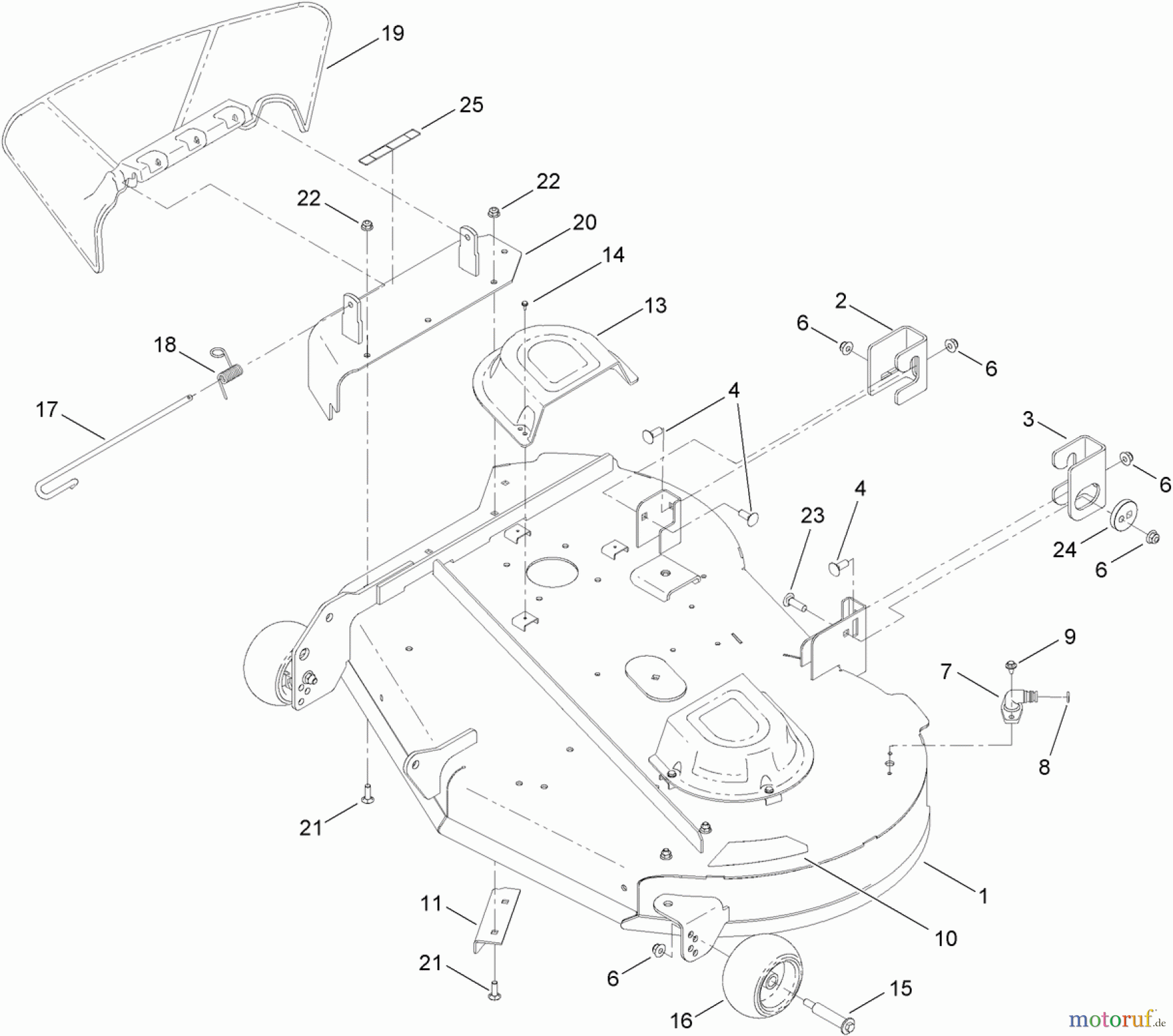  Toro Neu Mowers, Zero-Turn 74390 (ZS 4200TF) - Toro TimeCutter ZS 4200TF Riding Mower, 2012 (SN 312000001-312999999) 42 INCH DECK ASSEMBLY