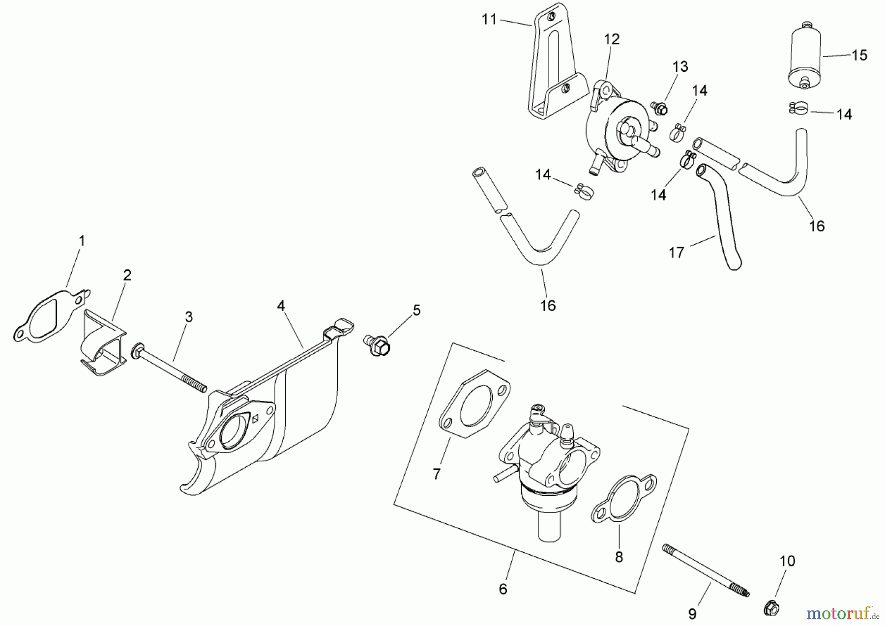  Toro Neu Mowers, Zero-Turn 74391 (Z5000) - Toro TimeCutter Z5000 Riding Mower, 2008 (280000001-280999999) FUEL SYSTEM ASSEMBLY KOHLER SV610S-0022