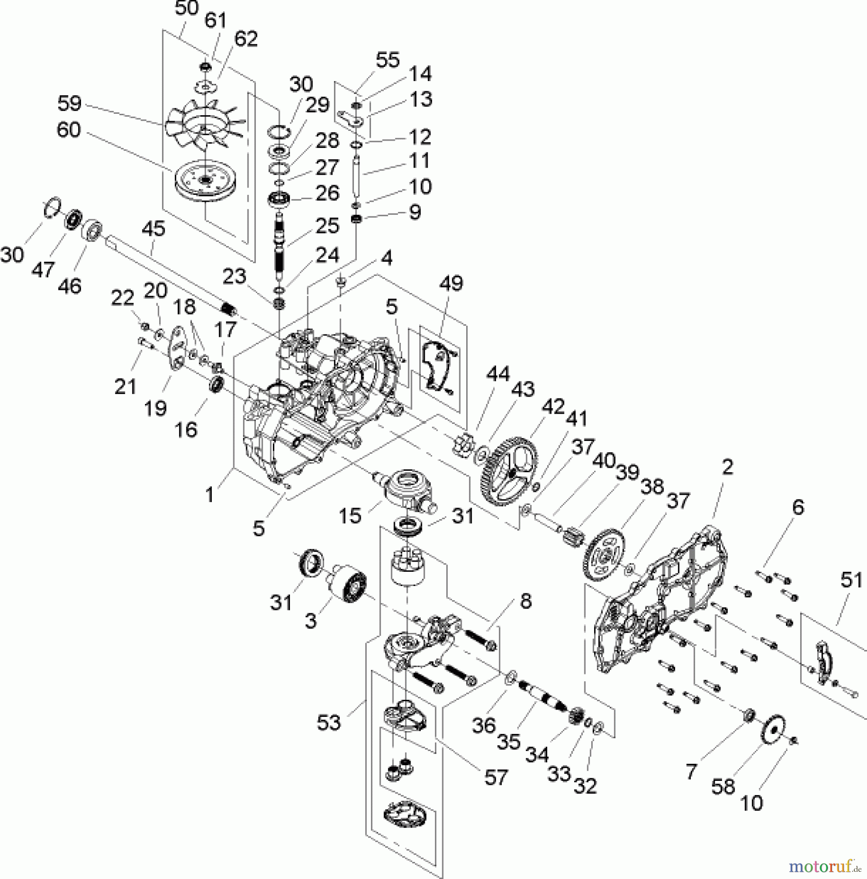  Toro Neu Mowers, Zero-Turn 74402 (Z380) - Toro TimeCutter Z380 Riding Mower, 2005 (250000001-250999999) LH HYDROSTAT ASSEMBLY PART NO. 108-2394