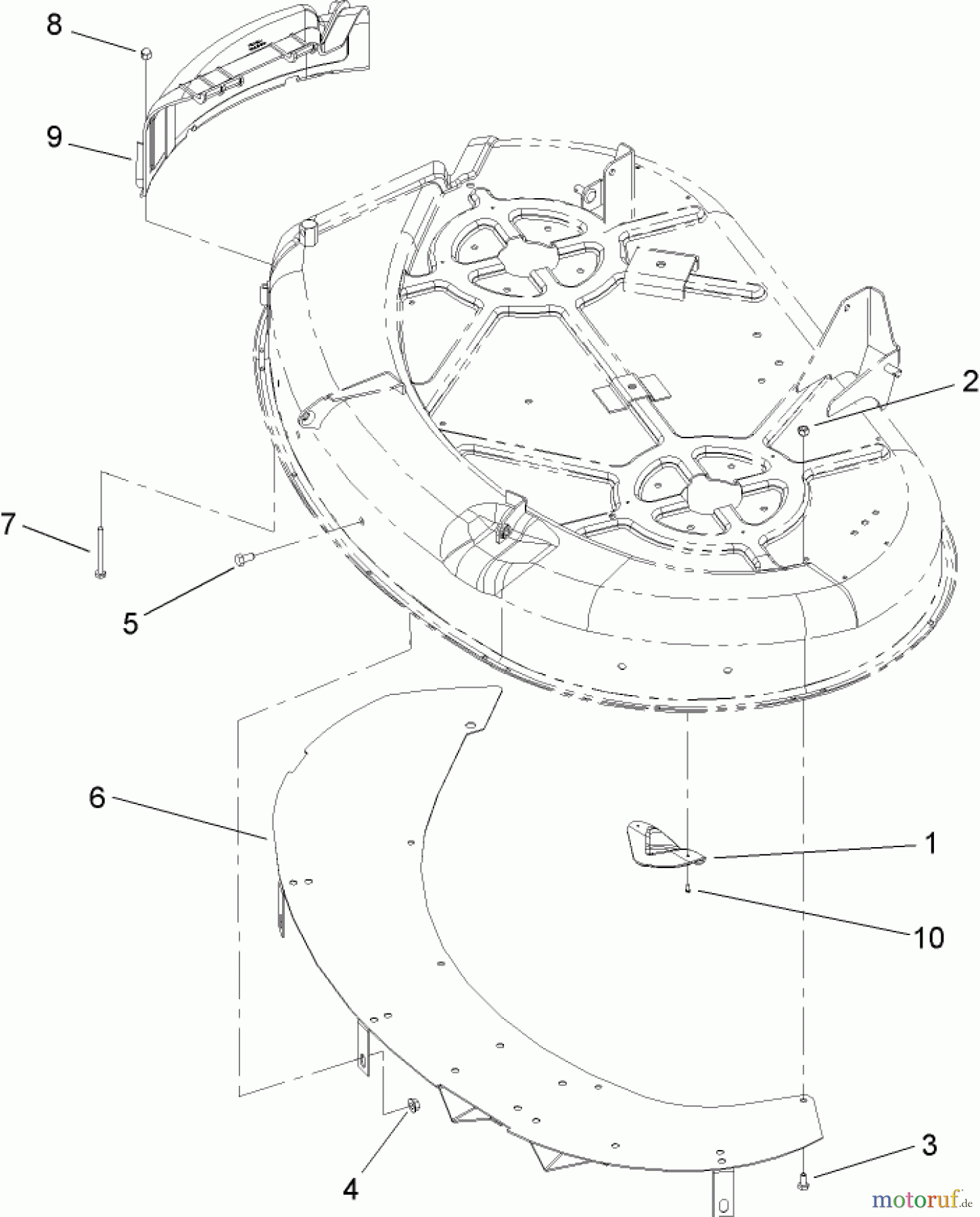  Toro Neu Mowers, Zero-Turn 74403 (Z420) - Toro TimeCutter Z420 Riding Mower, 2005 (250000001-250999999) 42 INCH DECK RECYCLER ASSEMBLY