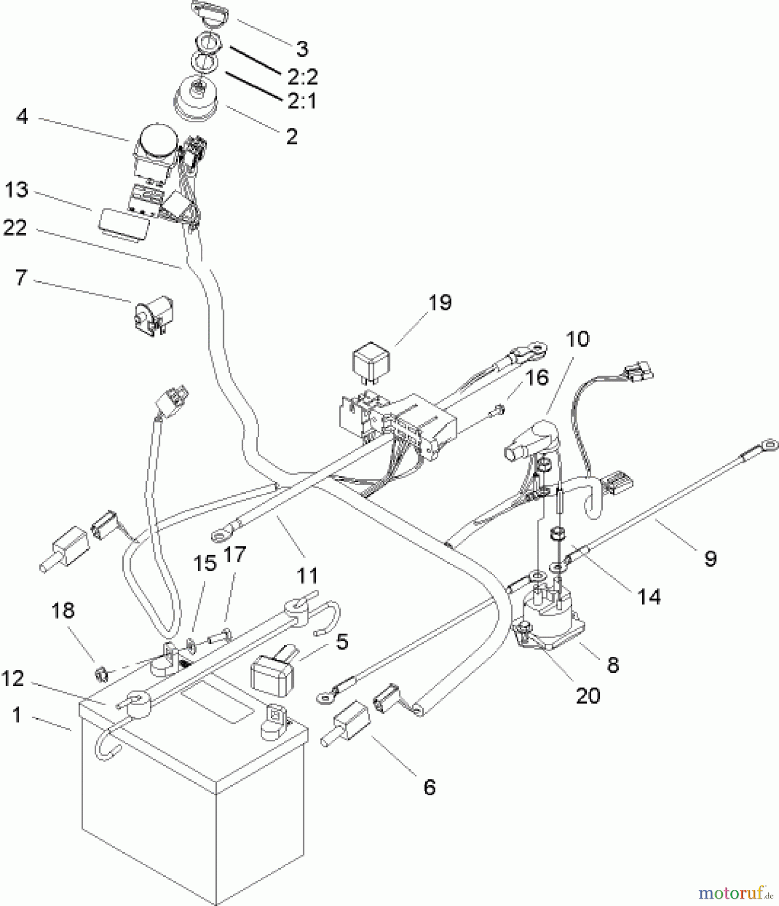  Toro Neu Mowers, Zero-Turn 74403 (Z420) - Toro TimeCutter Z420 Riding Mower, 2005 (250000001-250999999) ELECTRICAL SYSTEM ASSEMBLY